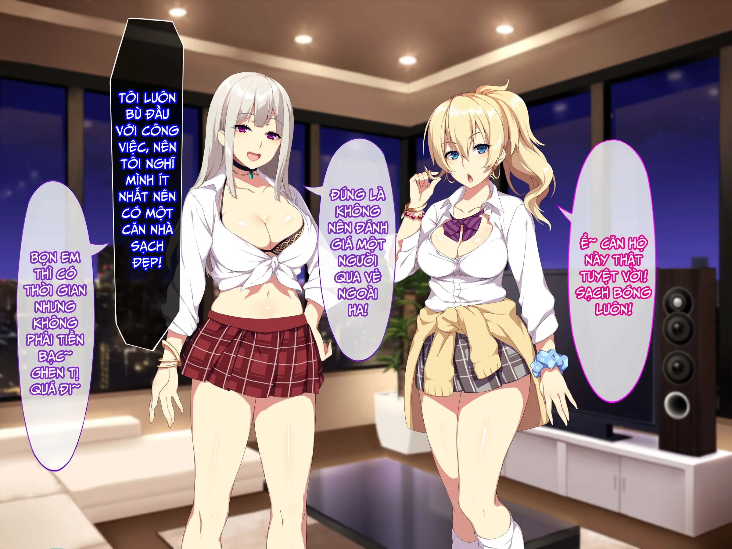 HentaiVN.net - Ảnh 14 - Cho Hai Em Gal Ở Nhờ Một Đêm [深夜の迷いギャル; Shinya No Mayoi Gal] - Chap 1 gái vàng
