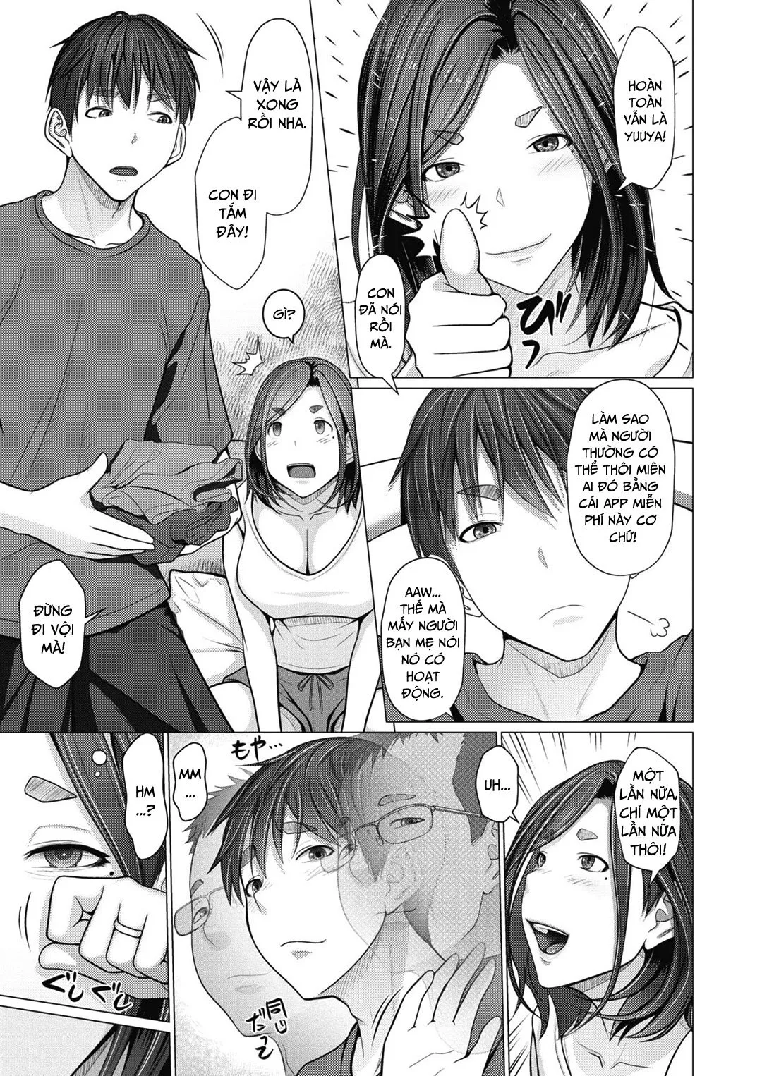 HentaiVN.net - Ảnh 4 - App thôi miên khởi đầu cho loạn luân [Saimin Apuri De Hajimaru Kinshin Kankei; Hypnosis App Begins An Incestuous Relationship] - Oneshot