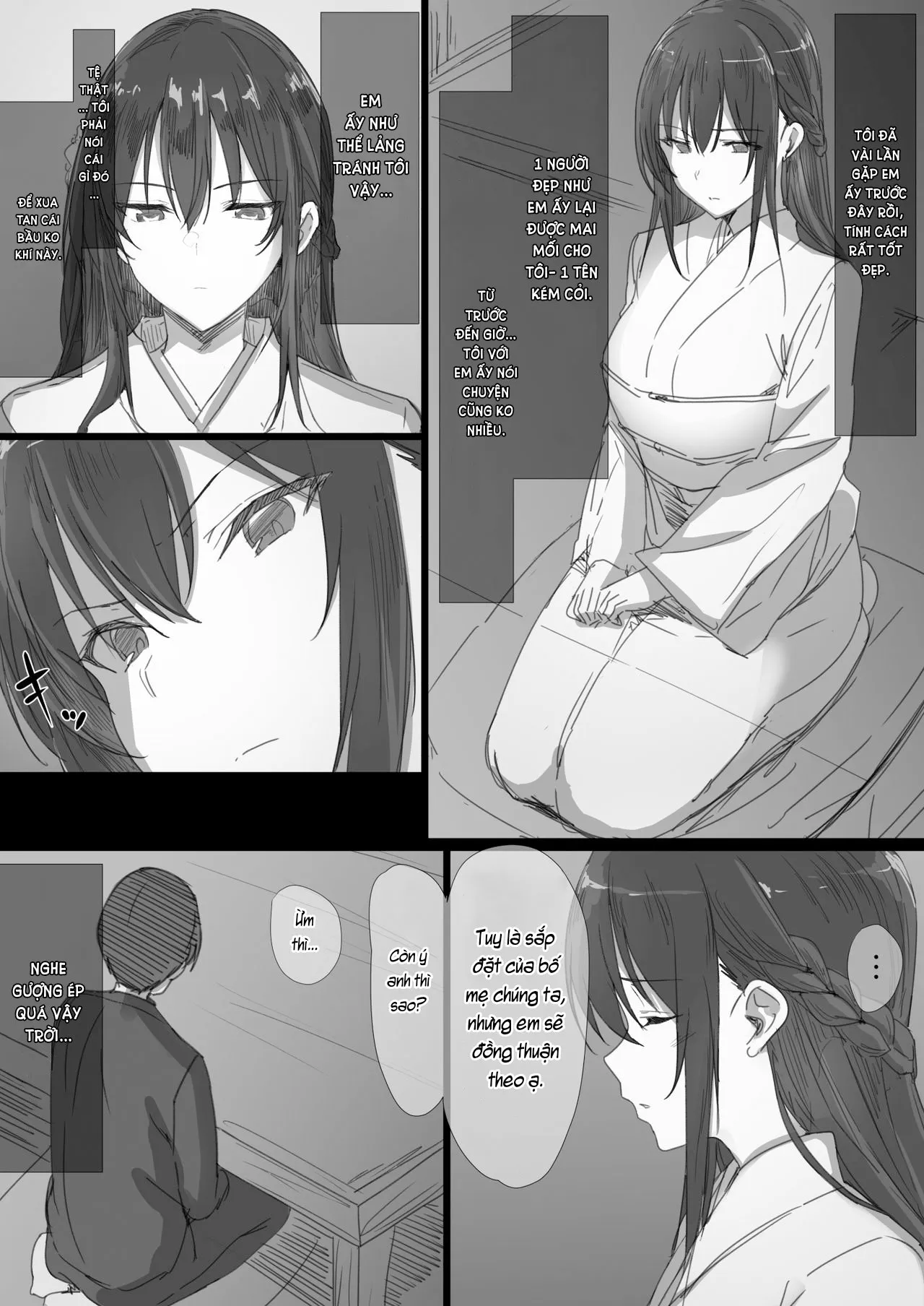 HentaiVN.net - Ảnh 4 - Ki ga Tsuyoi Seiso na Hitozuma Reijou ga Netorareru made no Ichibu Shijuu [気が強い清楚な人妻令嬢が寝取られるまでの一部始終] - Chap 1: Ngày em và anh làm vợ chồng.