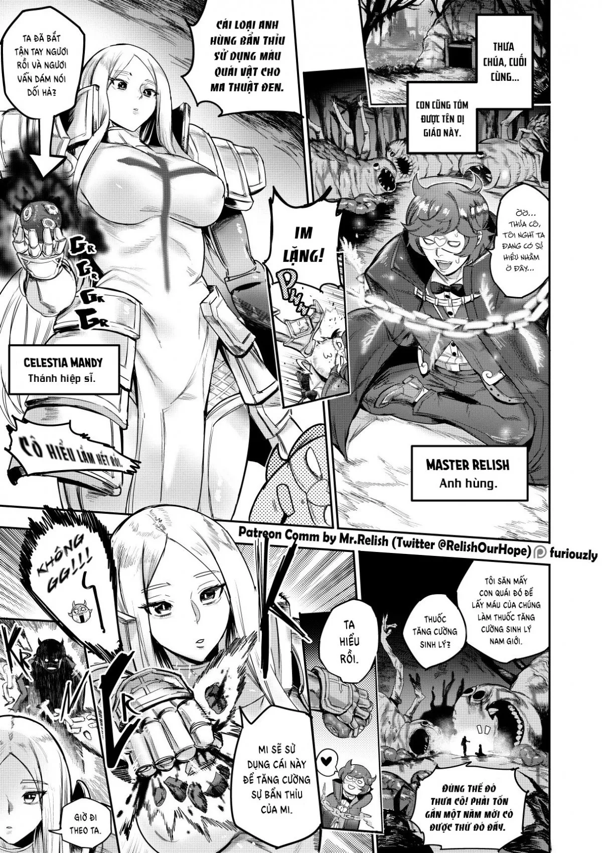 HentaiVN.net - Ảnh 6 - Thưởng thức các tình nhân [Relish The Mistresses] - Chap 2+3: Hầu gái orc và thánh hiệp sĩ