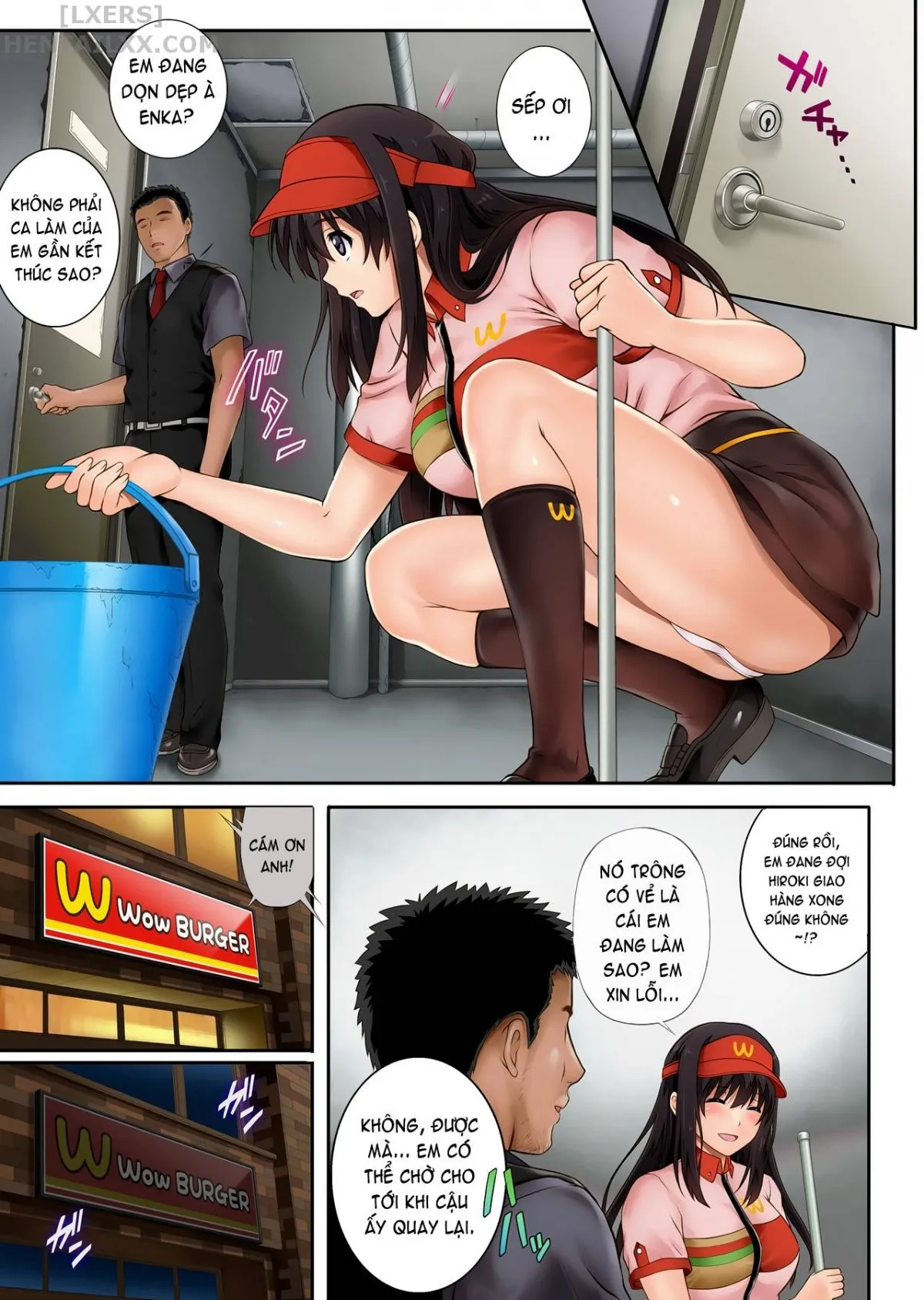 HentaiVN.net - Ảnh 14 - Kare to Watashi to Tenchou no Shinya Kinmu [Night Shift NTR] - Chapter 01 - Có che