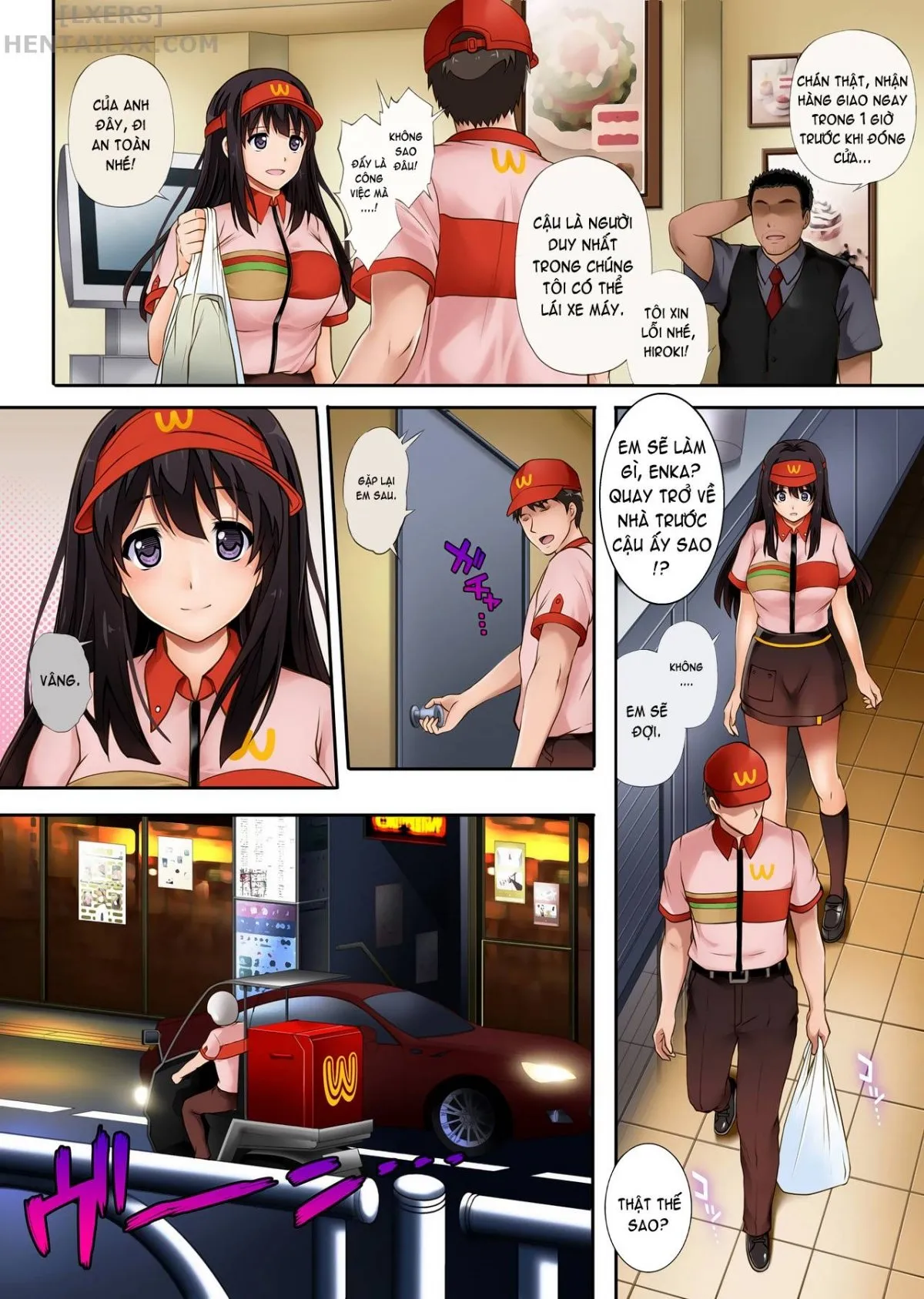 HentaiVN.net - Ảnh 17 - Kare to Watashi to Tenchou no Shinya Kinmu [Night Shift NTR] - Chapter 01 - Có che
