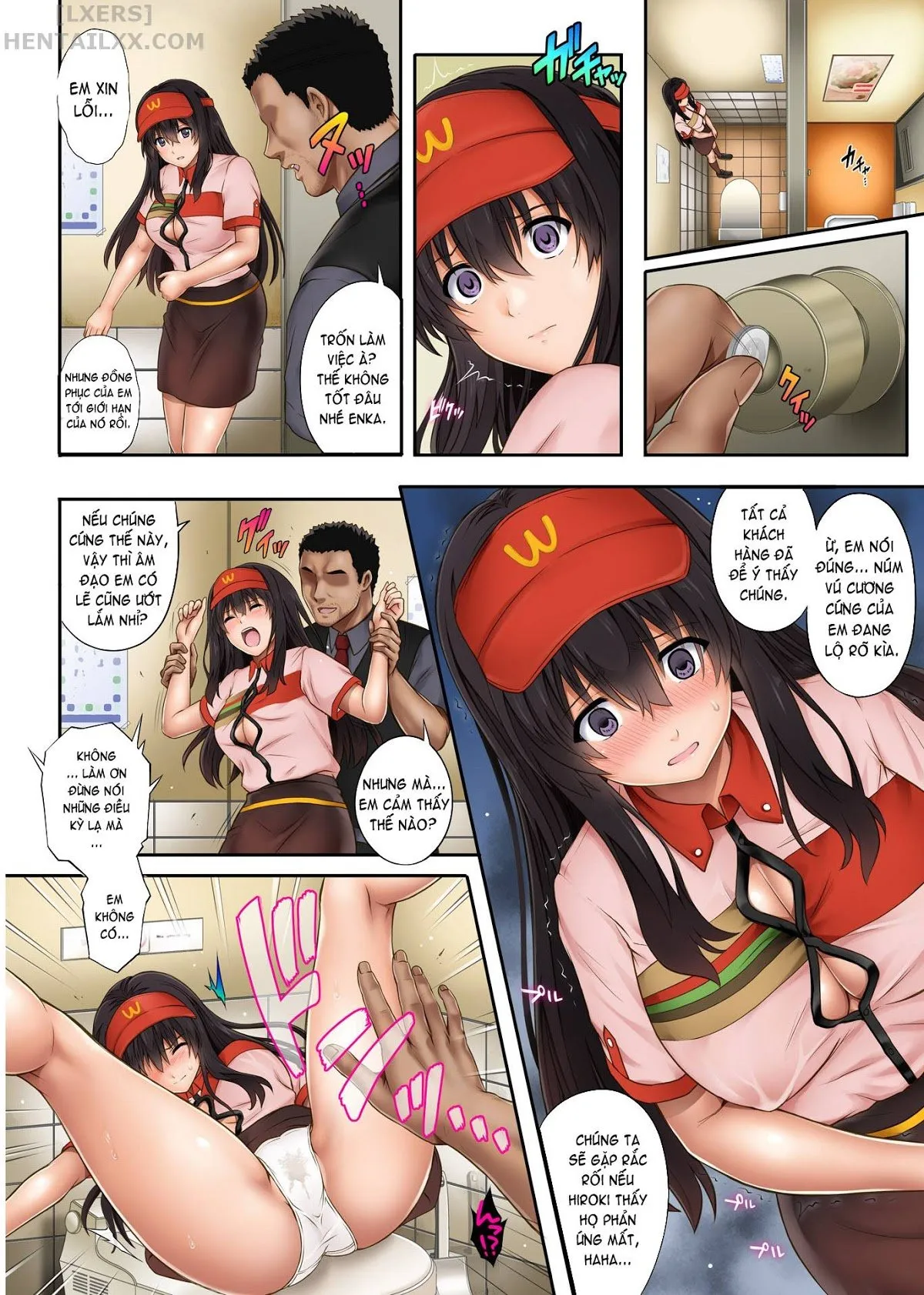 HentaiVN.net - Ảnh 13 - Kare to Watashi to Tenchou no Shinya Kinmu [Night Shift NTR] - Chapter 02 - Có che