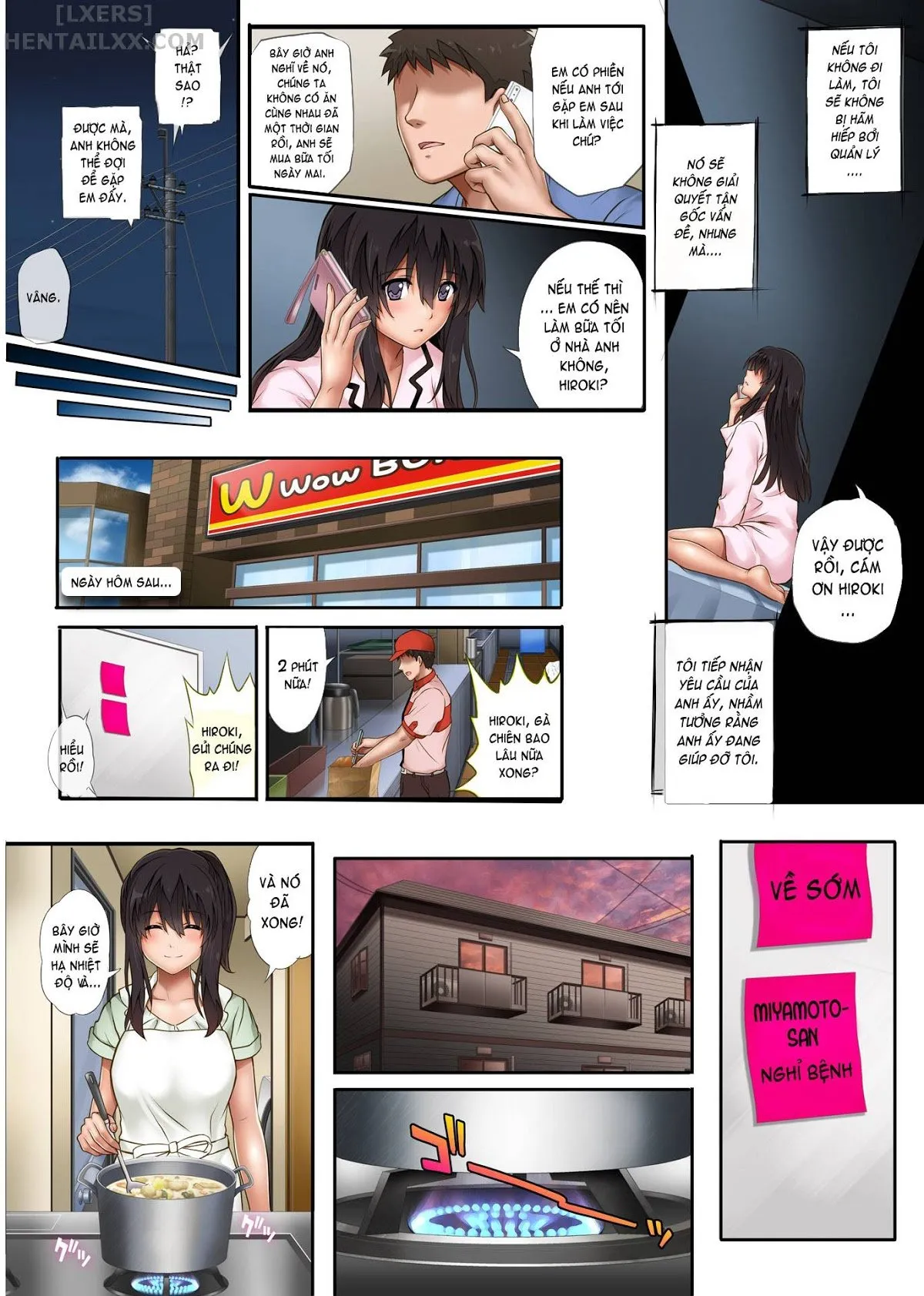 HentaiVN.net - Ảnh 27 - Kare to Watashi to Tenchou no Shinya Kinmu [Night Shift NTR] - Chapter 02 - Có che