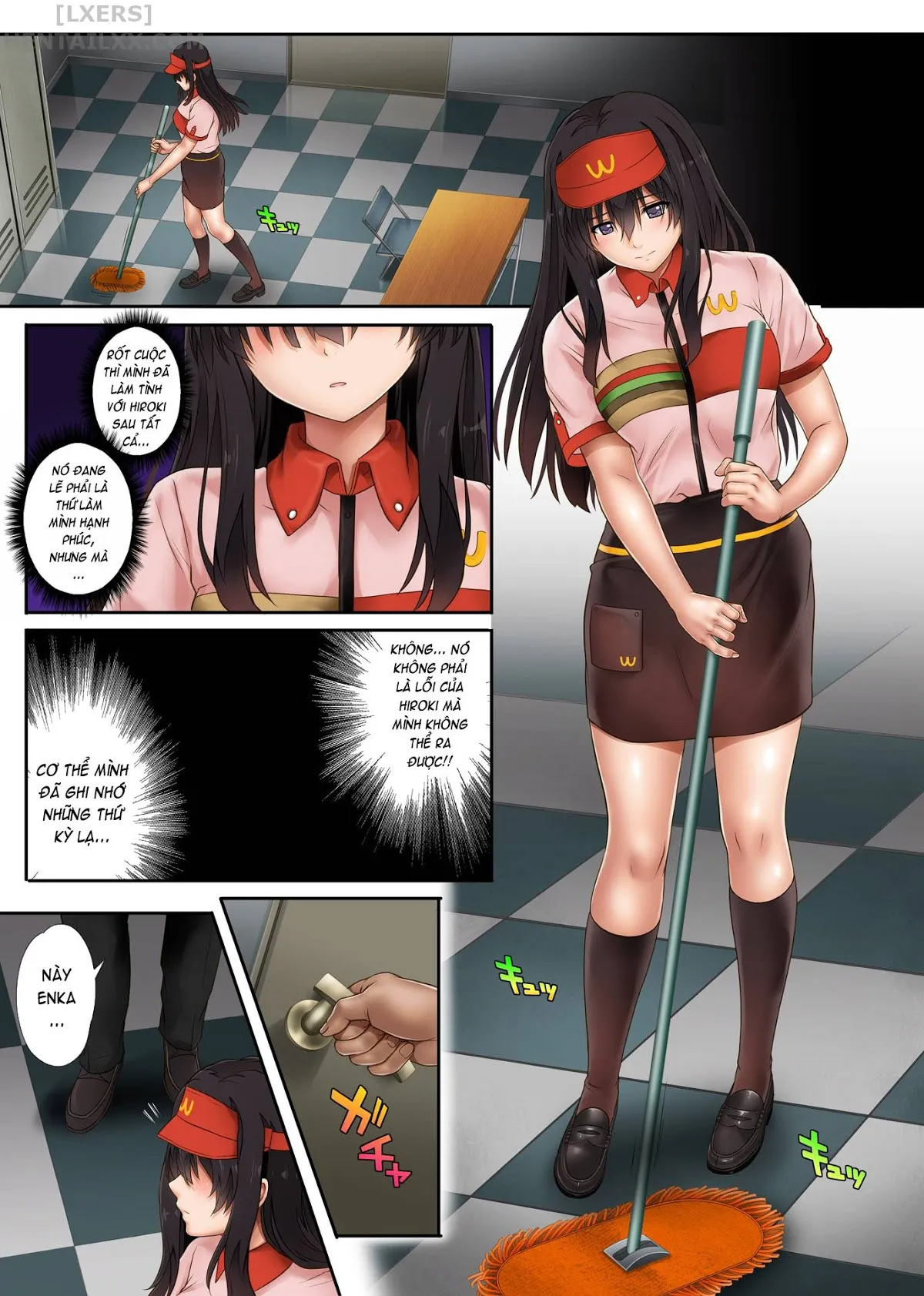 HentaiVN.net - Ảnh 60 - Kare to Watashi to Tenchou no Shinya Kinmu [Night Shift NTR] - Chapter 02 - Có che