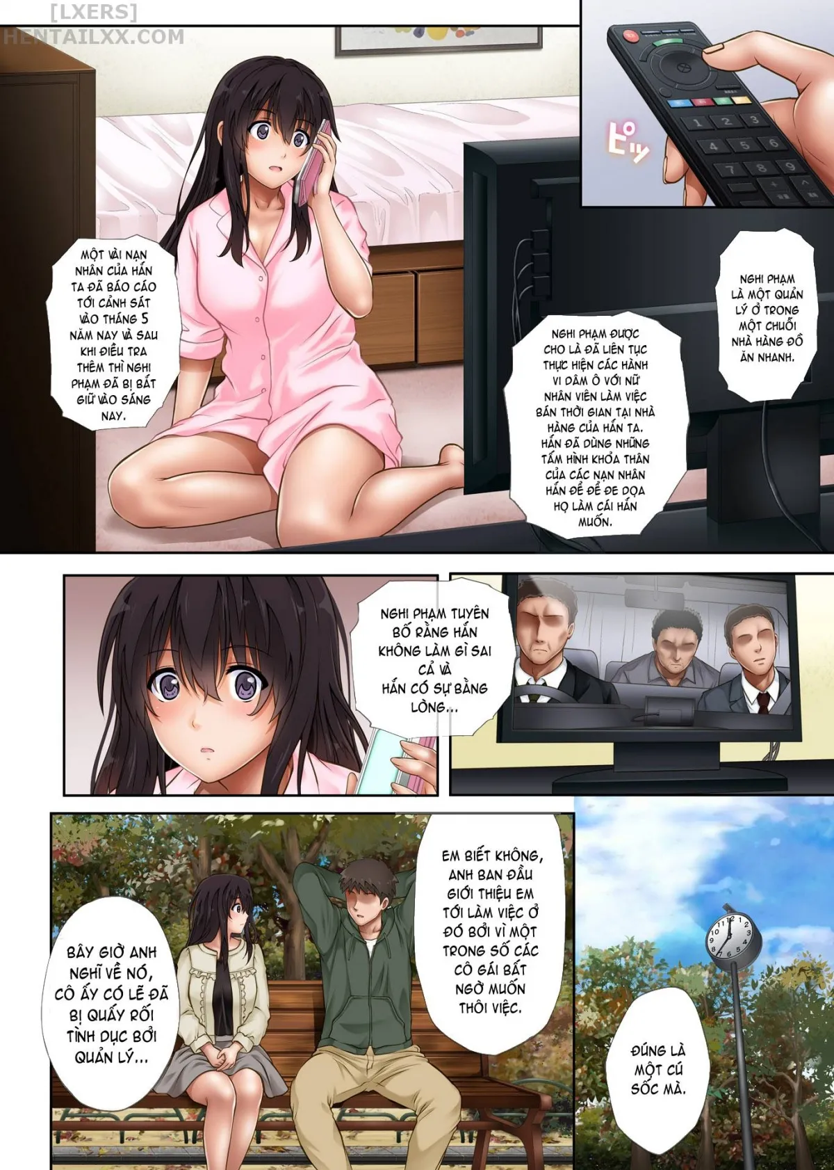 HentaiVN.net - Ảnh 24 - Kare to Watashi to Tenchou no Shinya Kinmu [Night Shift NTR] - Chapter 03 - Có che