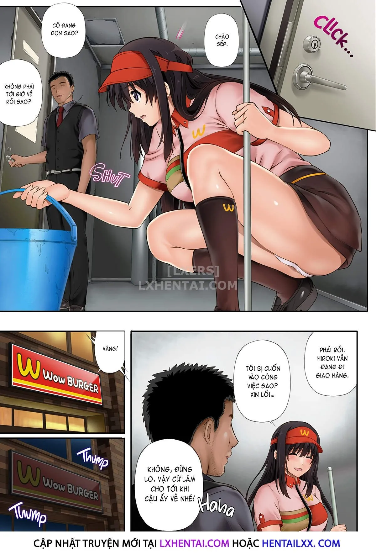 HentaiVN.net - Ảnh 15 - Kare to Watashi to Tenchou no Shinya Kinmu [Night Shift NTR] - Chap 1 - Không che