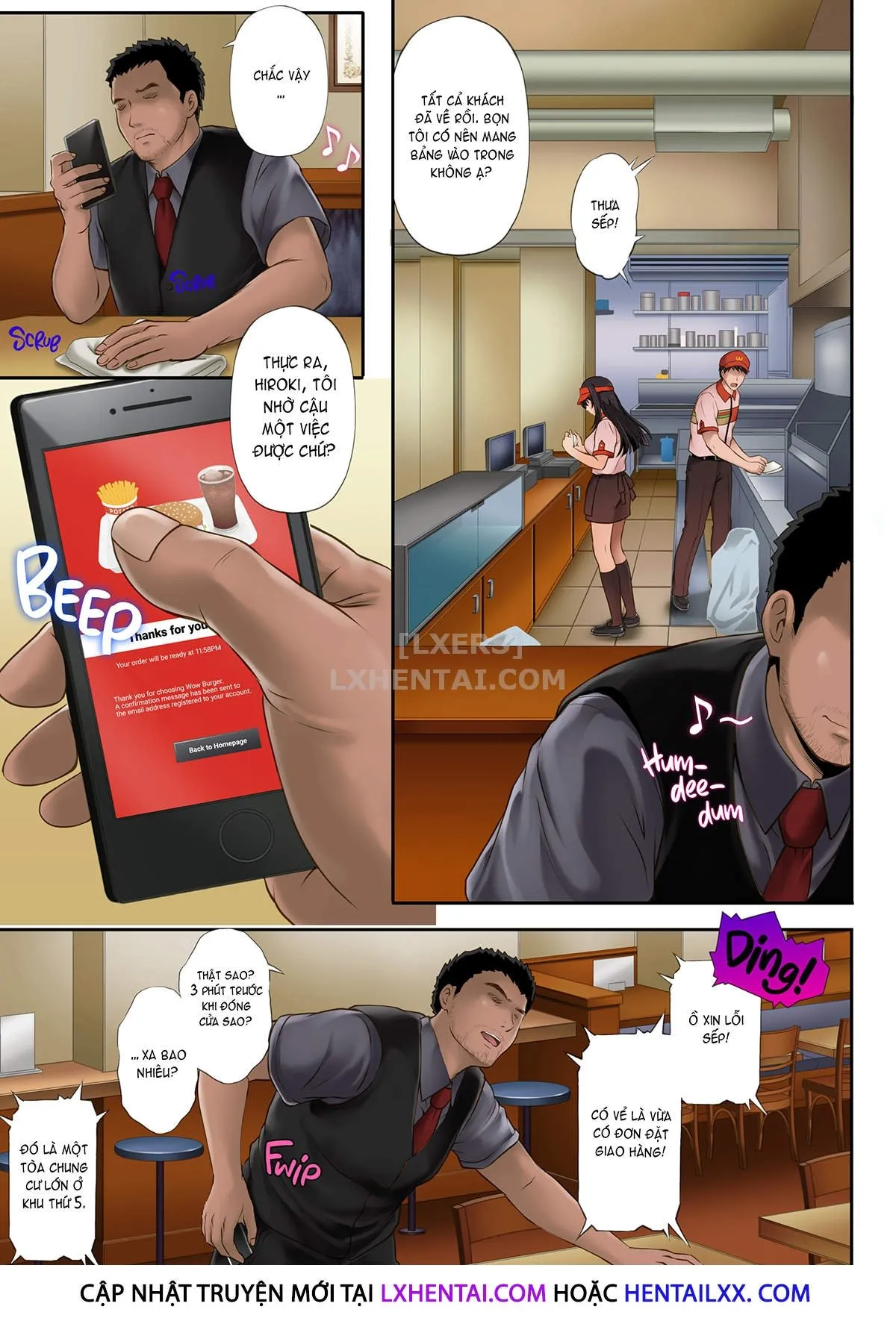 HentaiVN.net - Ảnh 17 - Kare to Watashi to Tenchou no Shinya Kinmu [Night Shift NTR] - Chap 1 - Không che