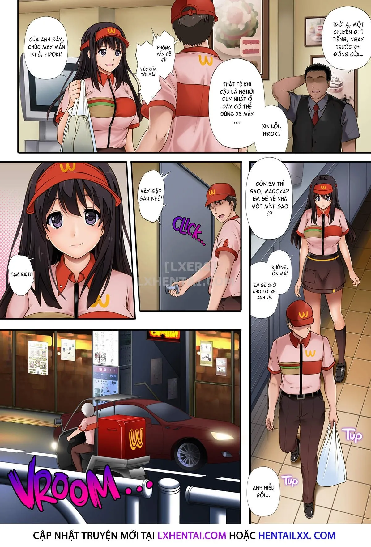 HentaiVN.net - Ảnh 18 - Kare to Watashi to Tenchou no Shinya Kinmu [Night Shift NTR] - Chap 1 - Không che