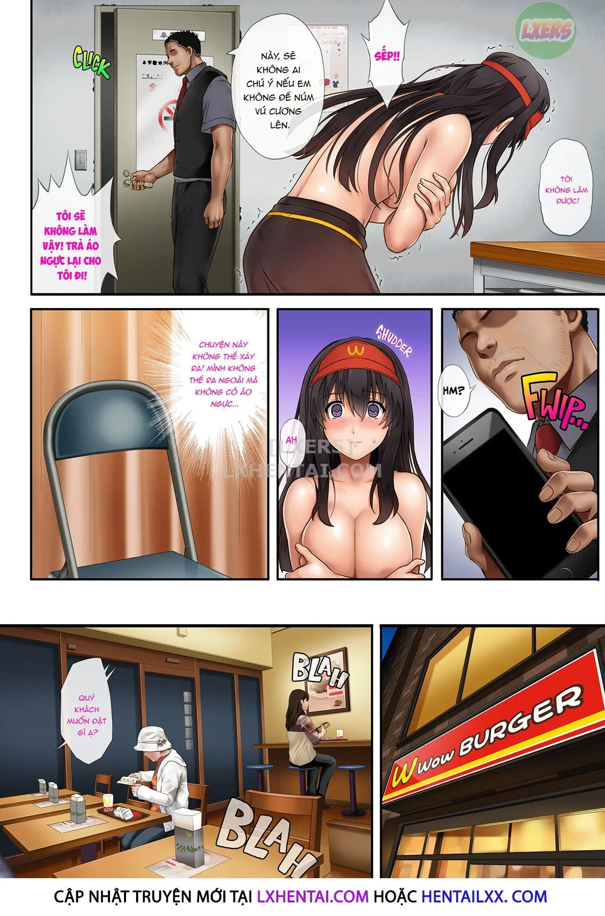 HentaiVN.net - Ảnh 12 - Kare to Watashi to Tenchou no Shinya Kinmu [Night Shift NTR] - Chap 2 - Không che