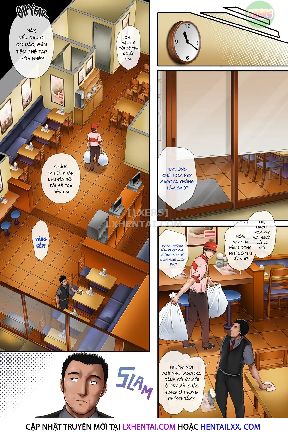 HentaiVN.net - Ảnh 15 - Kare to Watashi to Tenchou no Shinya Kinmu [Night Shift NTR] - Chap 2 - Không che
