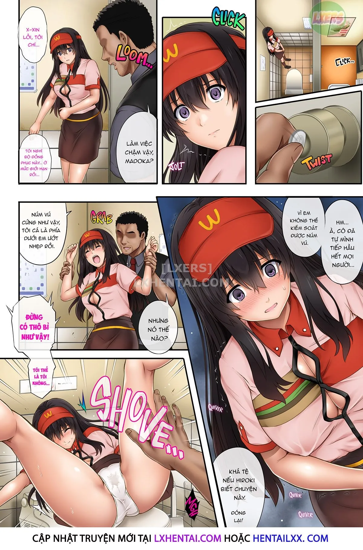 HentaiVN.net - Ảnh 16 - Kare to Watashi to Tenchou no Shinya Kinmu [Night Shift NTR] - Chap 2 - Không che