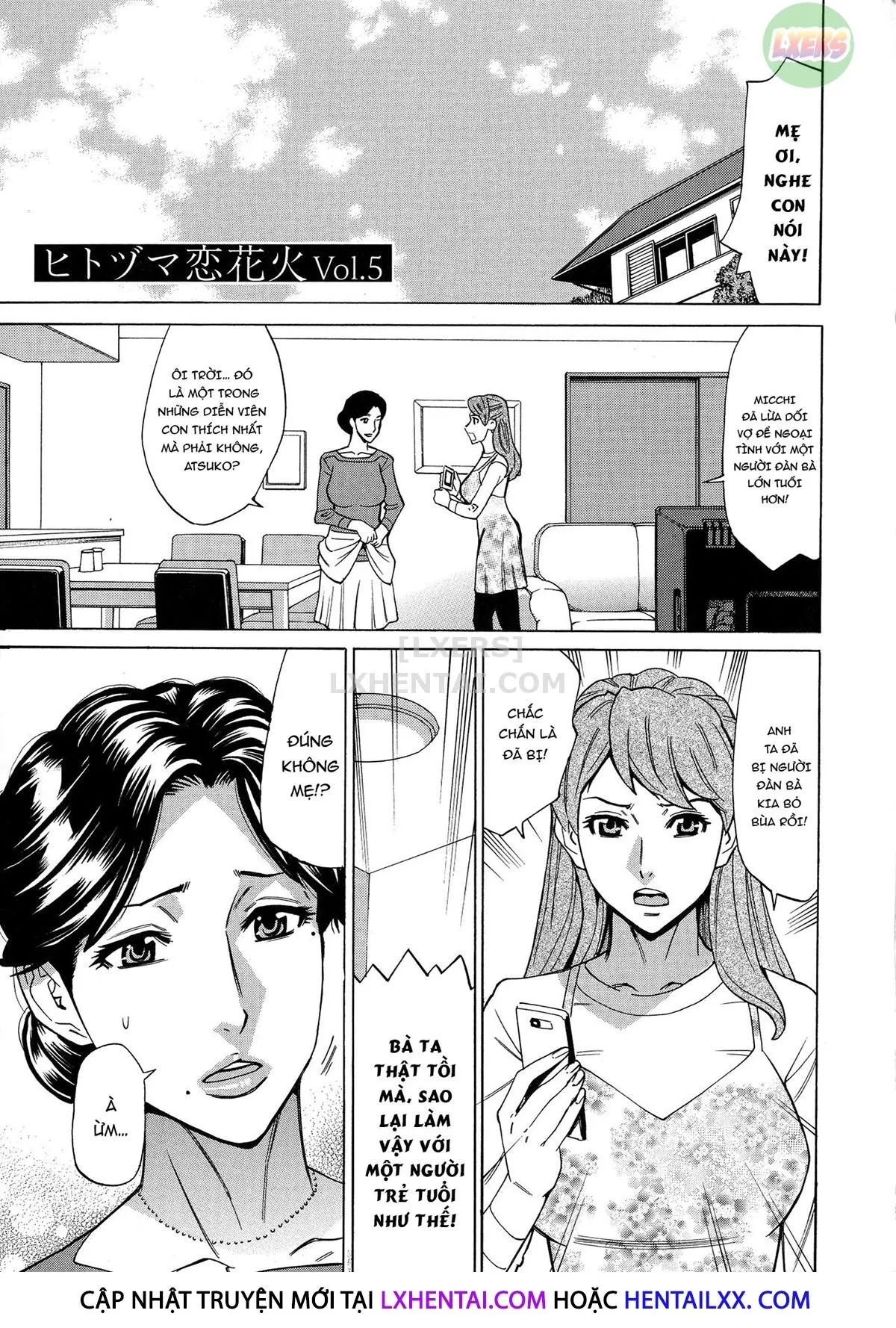 HentaiVN.net - Ảnh 5 - Hitozuma Koi Hanabi [Hajimete no Furin ga 3P ni Itaru made] - Chap 5