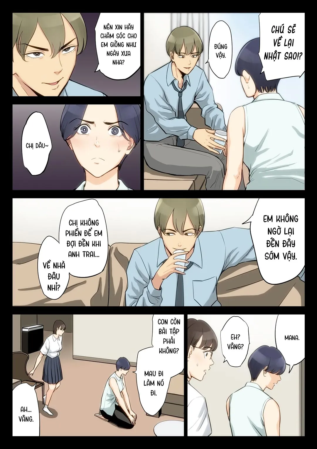 HentaiVN.net - Ảnh 11 - Tôi, mẹ và chú [Watashi, Oji, Haha.] - Chap 1