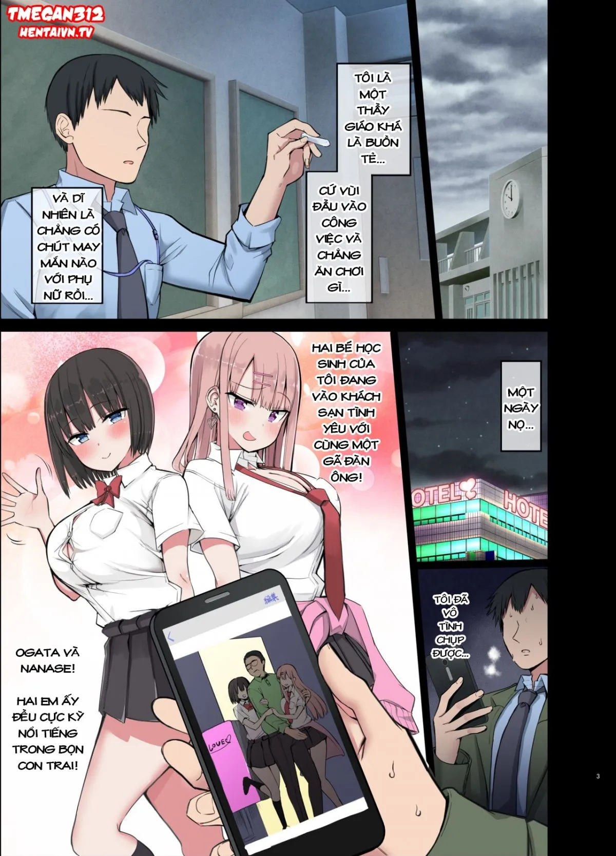 HentaiVN.net - Ảnh 3 - Bitch Gal! Sensei no BIG Chinchin Daaisuki [Slutty Gals! ~We Luv Your BIG Dick~; Giáo Dục Hai Con Phò Non Bằng Con Cặc BỰ] - Day 1~ Giáo Dục Con Phò Non Ogata~