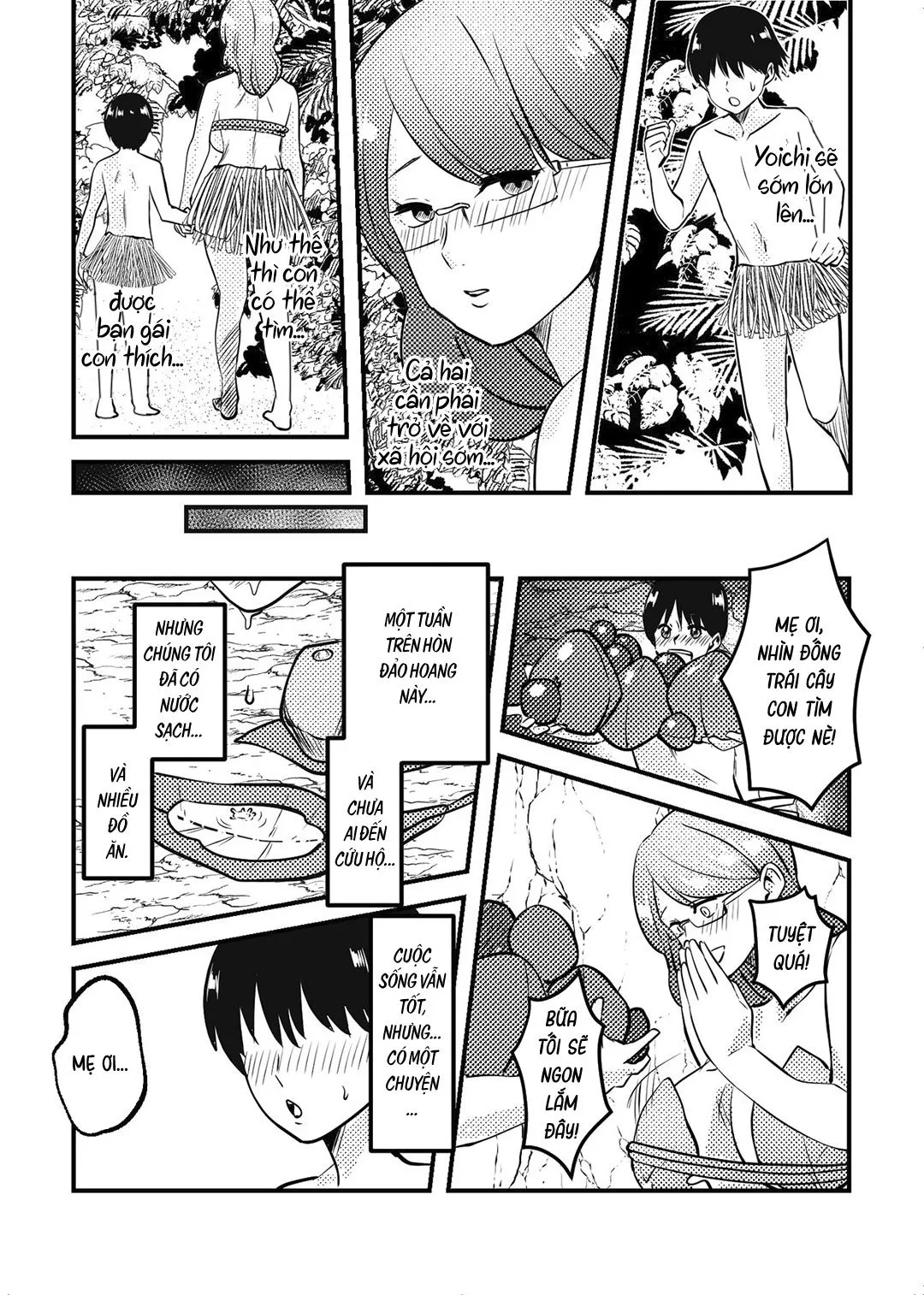 HentaiVN.net - Ảnh 10 - Mẹ và con trai dạt vào hoang đảo [Mama to Musuko ga Mujintou de Love Love Sex suru Hanashi | A Story of a Mom and Her Son's Lovemaking on a Uninhabited Island] - Oneshot