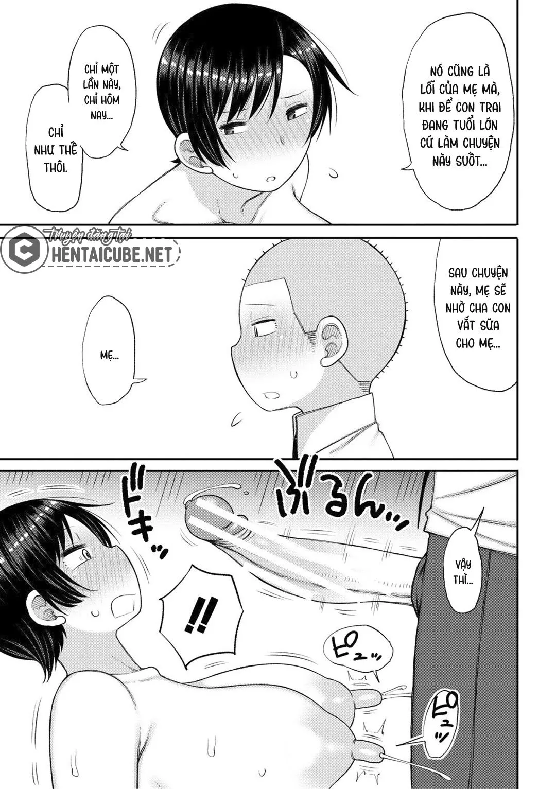 HentaiVN.net - Ảnh 8 - Haramitagari na Hahaoya ~Okaa-san to Ippai Kozukuri Shiyou ne~ - Chap 3 - Vắt sữa mẹ (1)