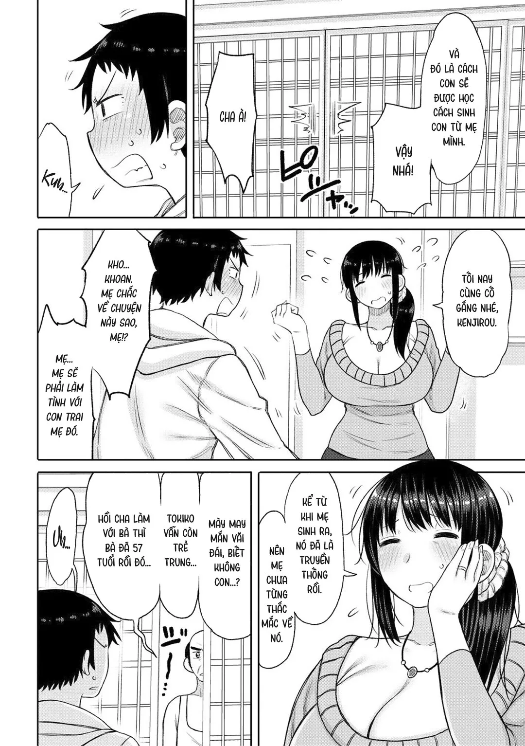 HentaiVN.net - Ảnh 5 - Haramitagari na Hahaoya ~Okaa-san to Ippai Kozukuri Shiyou ne~ - Chap 5 - Nghi thức trưởng thành