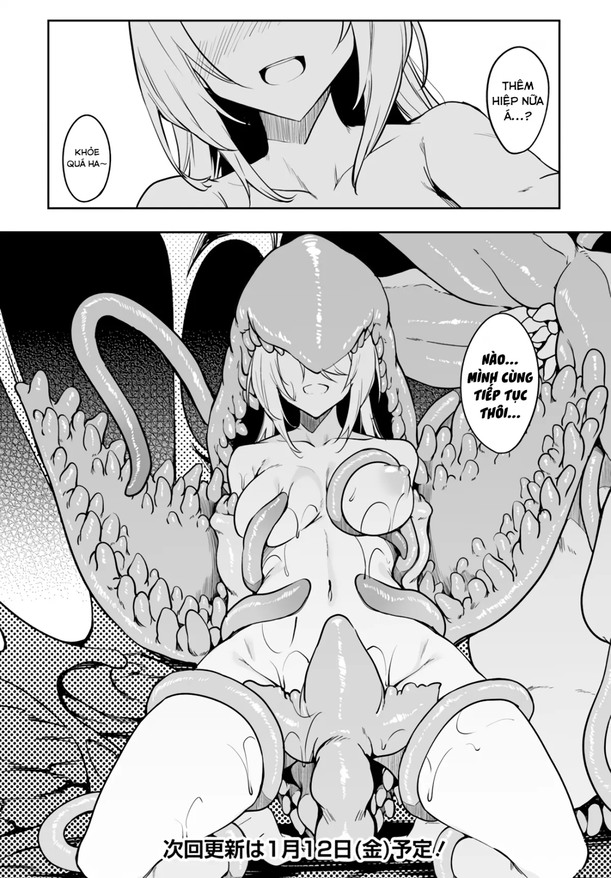 HentaiVN.net - Ảnh 16 - Bồn Chứa Tinh Bất Tử Phiêu Lưu Ký [The Immortal Girl's Nursery Travelogue; Furoufushi Shoujo no Naedoko Ryokou-ki; 不老不死少女の苗床旅行記] - Chương 2.1: Xúc Tu Ma Quái Phê Tựa Dây Thừng (II)
