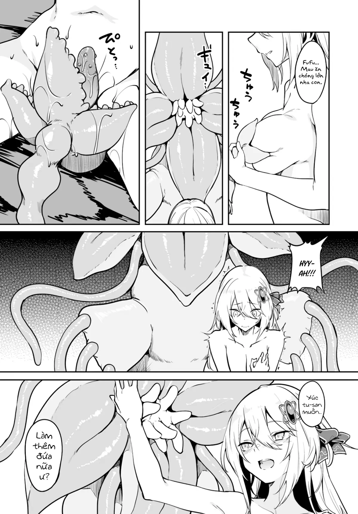 HentaiVN.net - Ảnh 11 - Bồn Chứa Tinh Bất Tử Phiêu Lưu Ký [The Immortal Girl's Nursery Travelogue; Furoufushi Shoujo no Naedoko Ryokou-ki; 不老不死少女の苗床旅行記] - Chương 2.2: Xúc Tu Ma Quái Phê Tựa Dây Thừng (III)