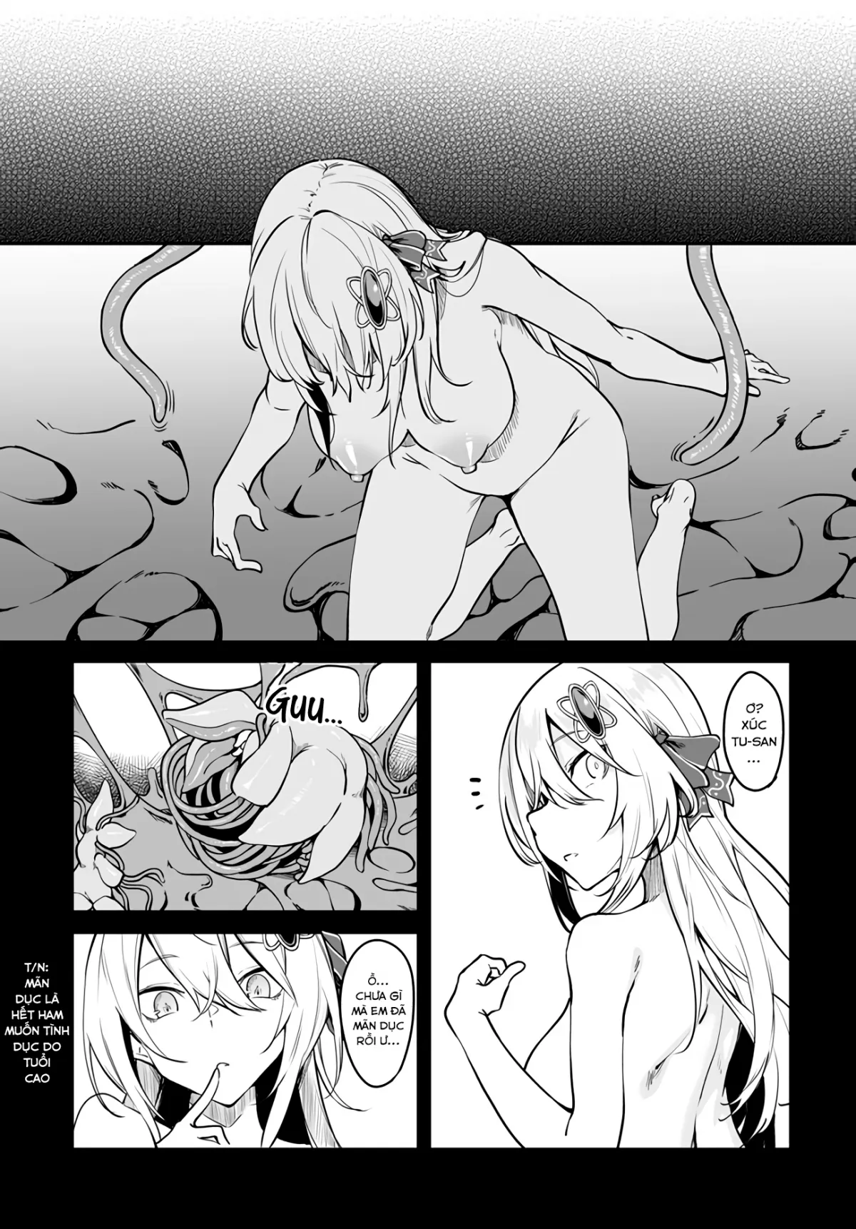 HentaiVN.net - Ảnh 3 - Bồn Chứa Tinh Bất Tử Phiêu Lưu Ký [The Immortal Girl's Nursery Travelogue; Furoufushi Shoujo no Naedoko Ryokou-ki; 不老不死少女の苗床旅行記] - Chương 3.1: Quái Vật Slime Hồ Karon