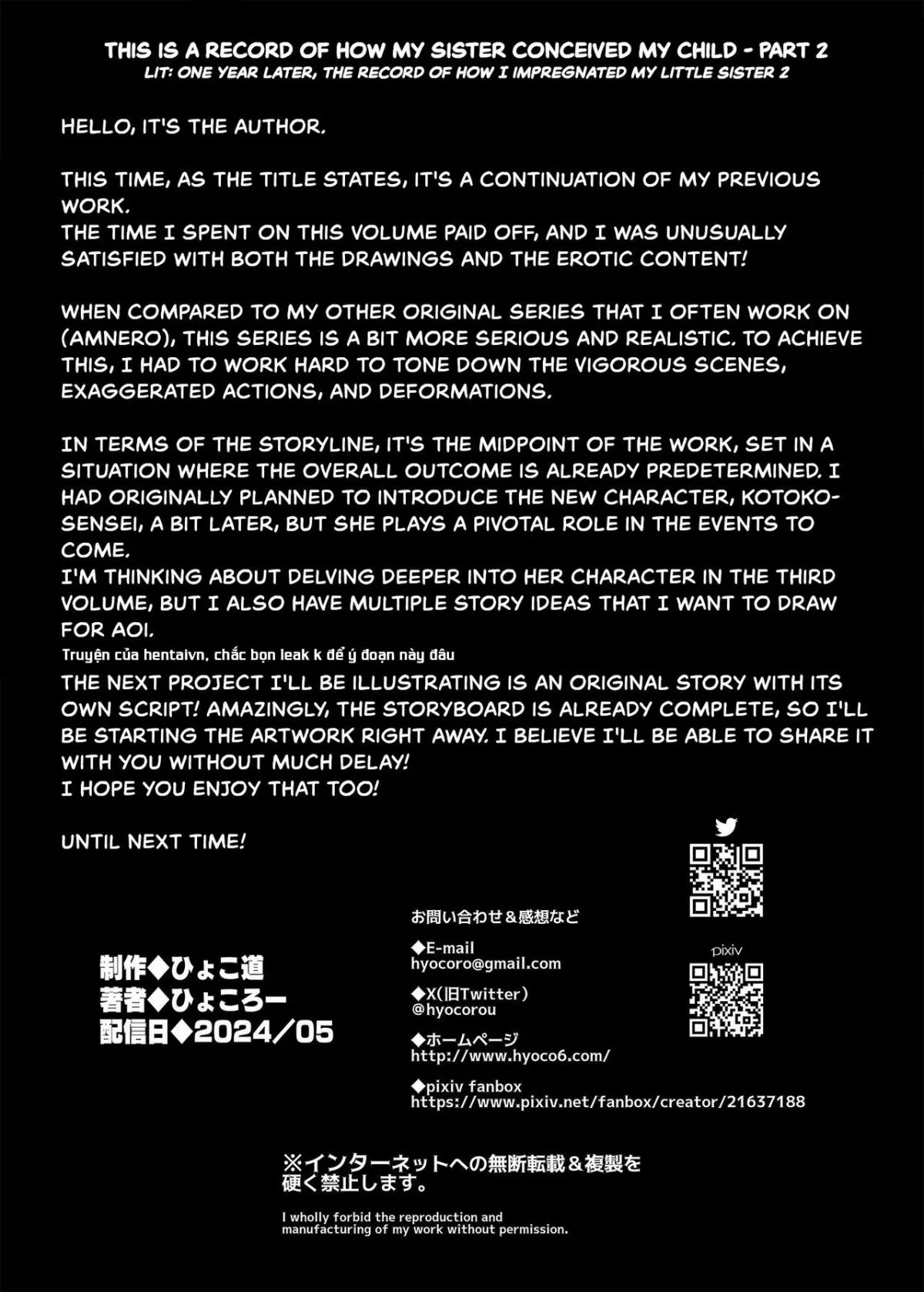 HentaiVN.net - Ảnh 55 - Ichinengo_ Ore no Ko o Haramu Imouto no Kiroku 2 - Còn tiếp?