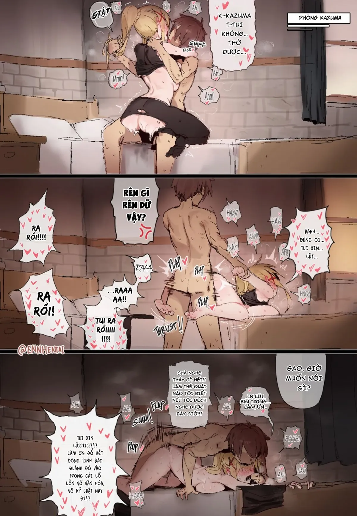 HentaiVN.net - Ảnh 19 - Trừng phạt Darkness [Dorkness x Kazuma] - Đụ em Darkness dâm dục