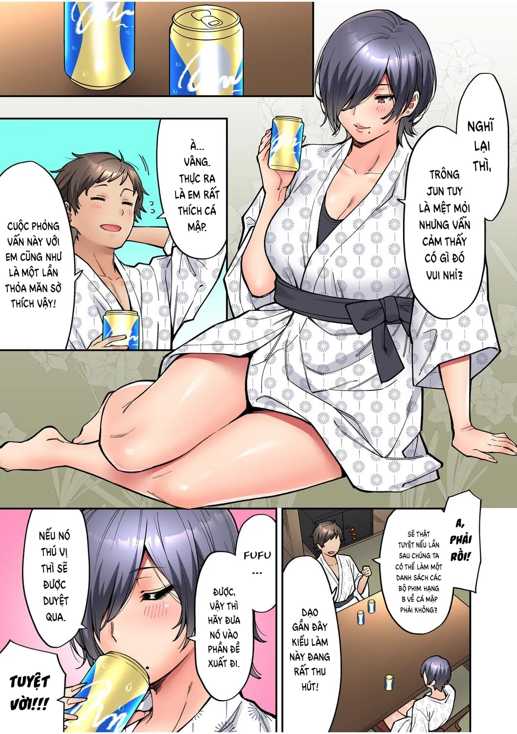HentaiVN.net - Ảnh 10 - Làm tình với vị sếp say xỉn mà tôi ngưỡng mộ! [憧れの女上司と泥酔セックス!] - Chap 3: Suối nước nóng
