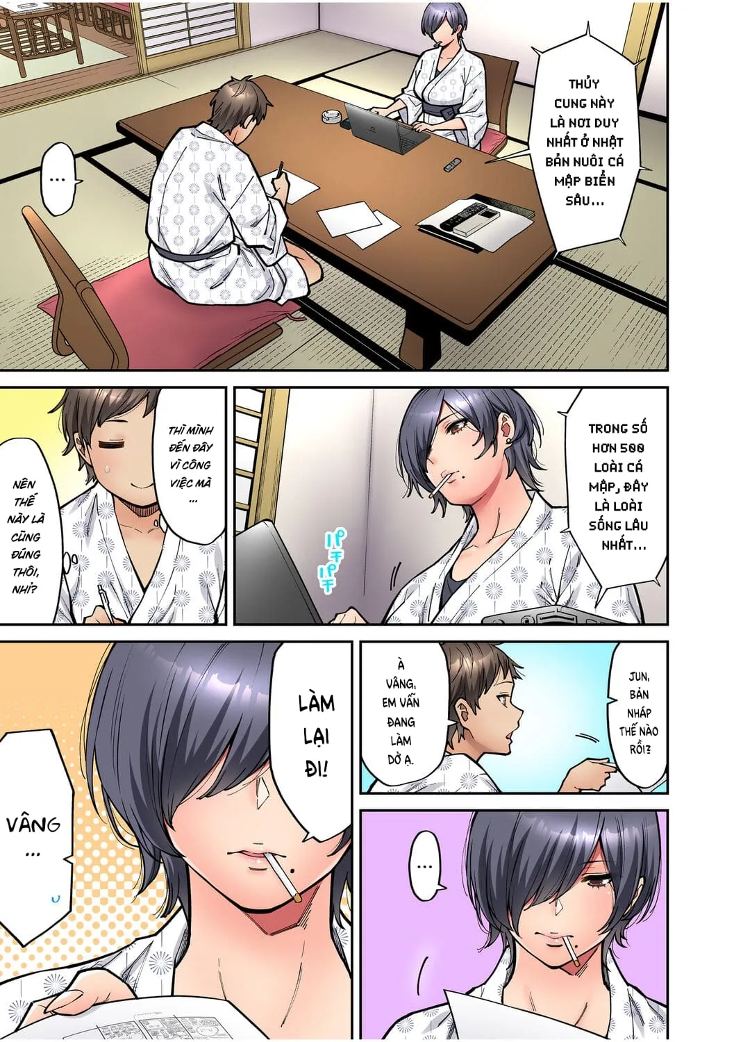HentaiVN.net - Ảnh 8 - Làm tình với vị sếp say xỉn mà tôi ngưỡng mộ! [憧れの女上司と泥酔セックス!] - Chap 3: Suối nước nóng