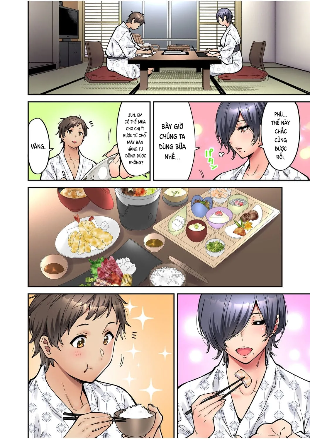 HentaiVN.net - Ảnh 9 - Làm tình với vị sếp say xỉn mà tôi ngưỡng mộ! [憧れの女上司と泥酔セックス!] - Chap 3: Suối nước nóng
