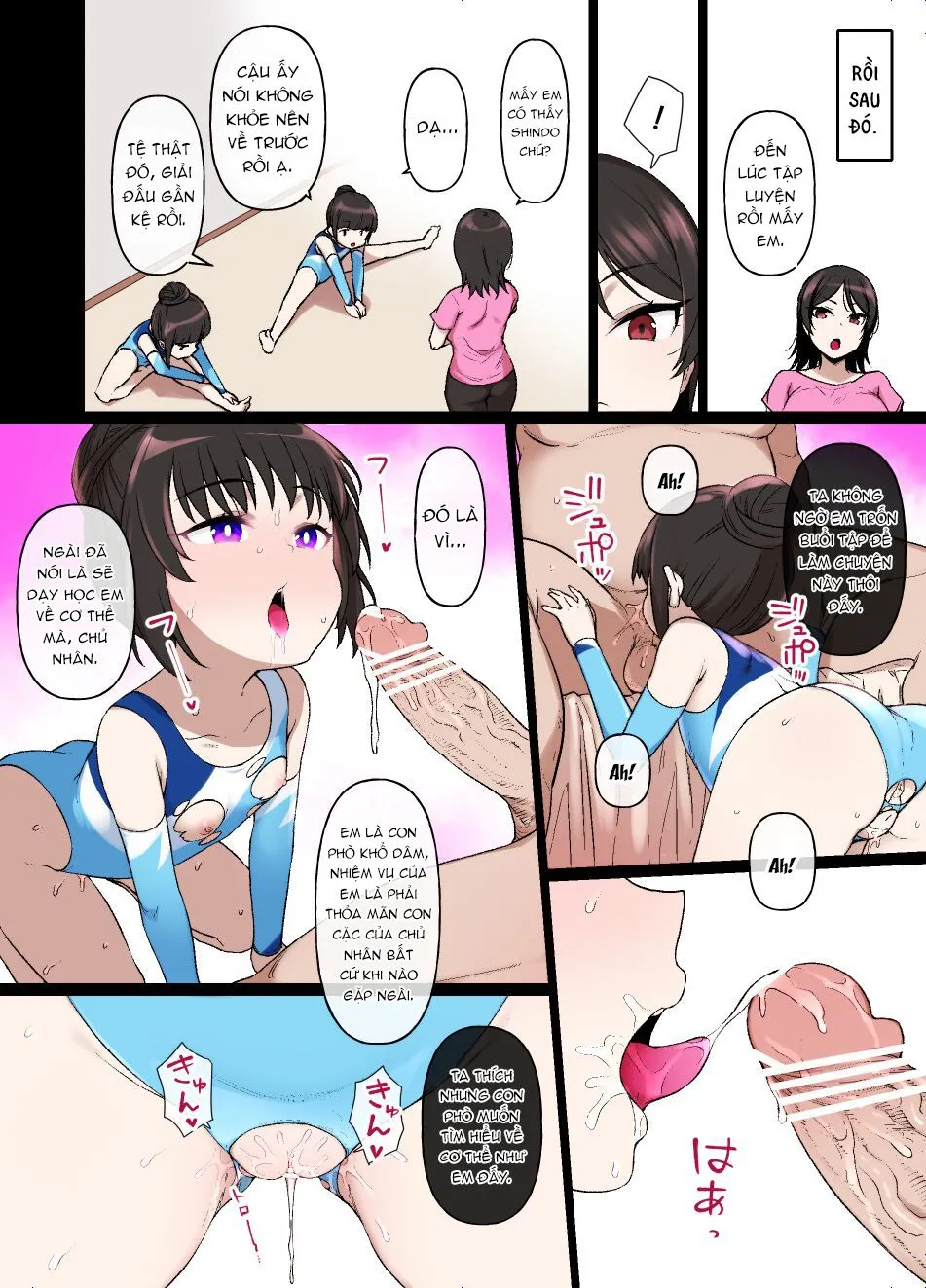HentaiVN.net - Ảnh 8 - Cô bé tập thể dục nhịp điệu và ông thầy trung niên [Gymnastics Girl Becomes Masochistic Slut Who Loves Her Middle-Aged Instructor] - Oneshot