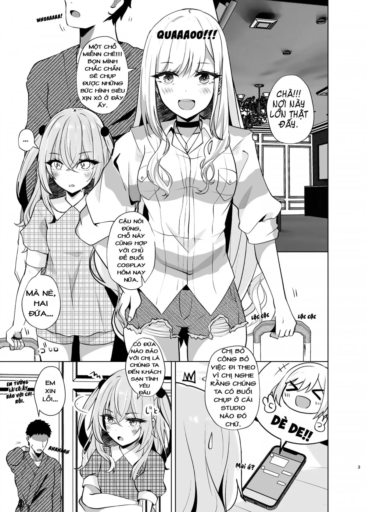 HentaiVN.net - Ảnh 4 - Chịch nhau tưng bừng với hai Cosplayer xinh đẹp ở khách sạn tình yêu! [Hokomi 0 Yen Layer Futari Tsukiai, ホ込み0円レイヤー2人付き] - Chap 1: Tẩm quất Marin và Inui