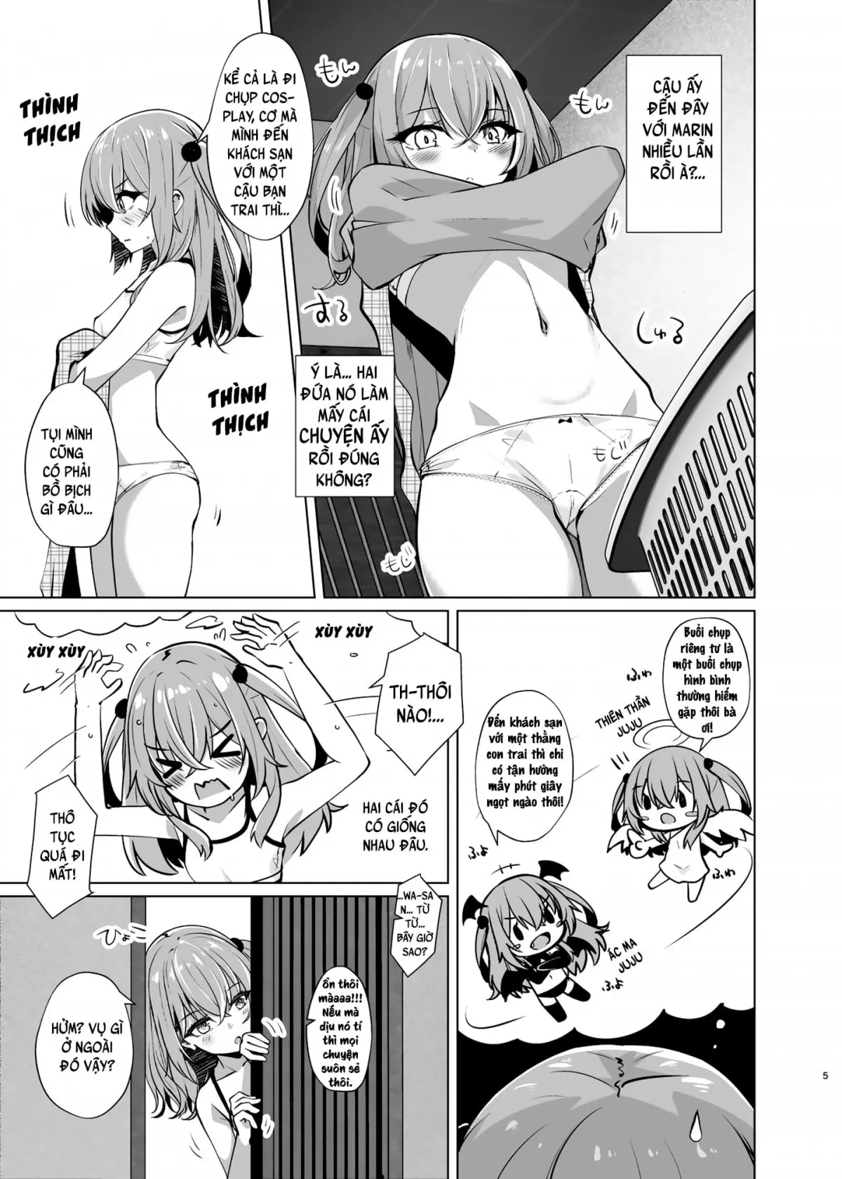 HentaiVN.net - Ảnh 6 - Chịch nhau tưng bừng với hai Cosplayer xinh đẹp ở khách sạn tình yêu! [Hokomi 0 Yen Layer Futari Tsukiai, ホ込み0円レイヤー2人付き] - Chap 1: Tẩm quất Marin và Inui