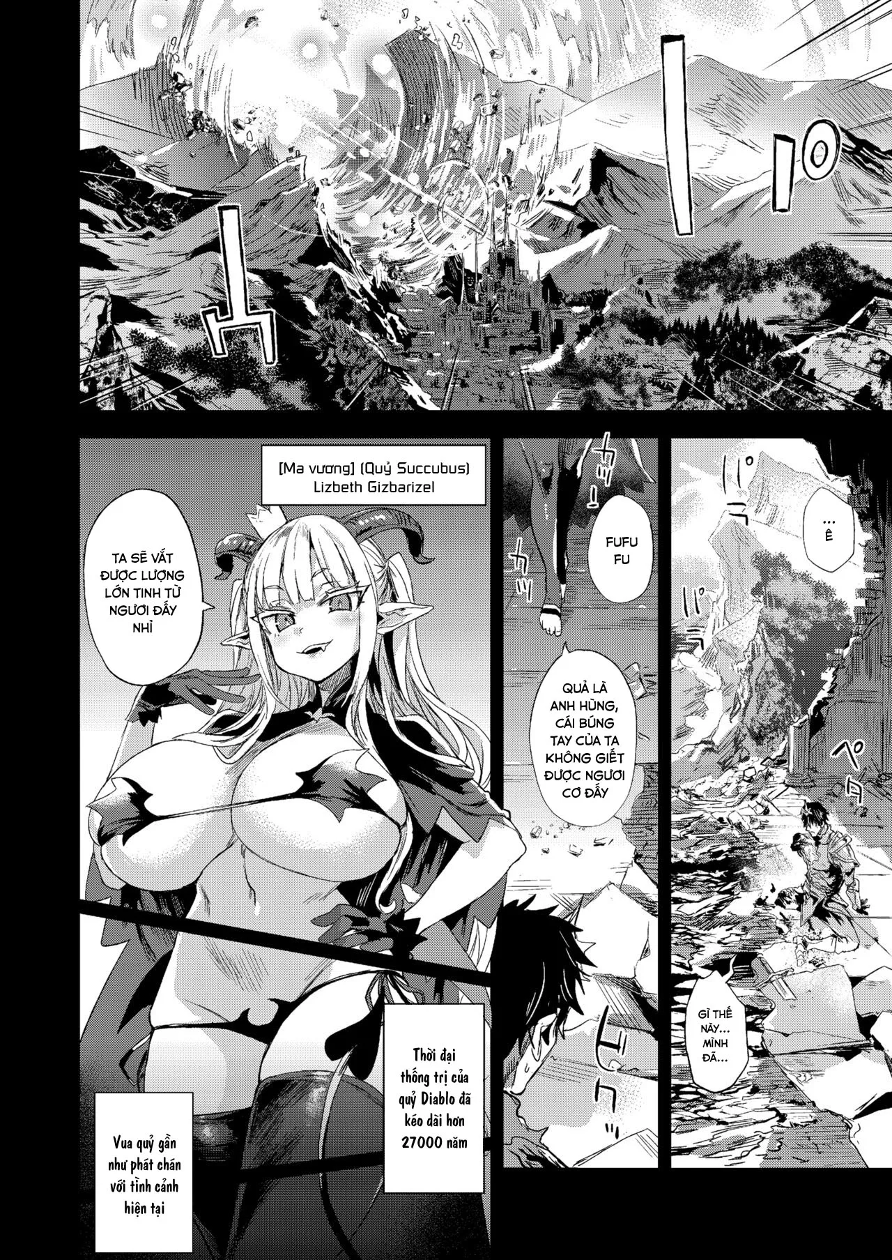 HentaiVN.net - Ảnh 4 - Succubus Joou vs Zako Goblin [サキュバス女王vs雑魚ゴブリン] - Chap 1