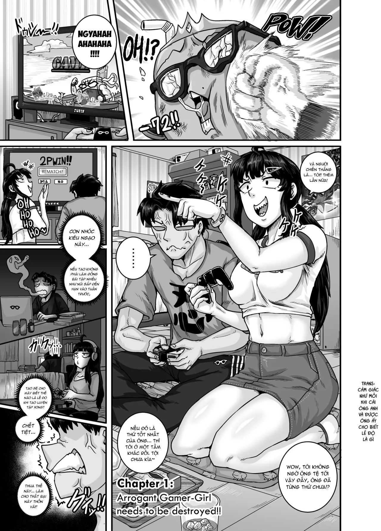 HentaiVN.net - Ảnh 3 - Dạy Dỗ Con Em Láo Lòn Bằng Con Cá Chà Bặc - Vol 2 [Annoying (Step) Sister Needs to be Scolded!! Two~ ; Mukatsuku Imouto wa Chanto Shikaranakucha!! 2] - Chap 1 - Vì game mà ae phang nhau