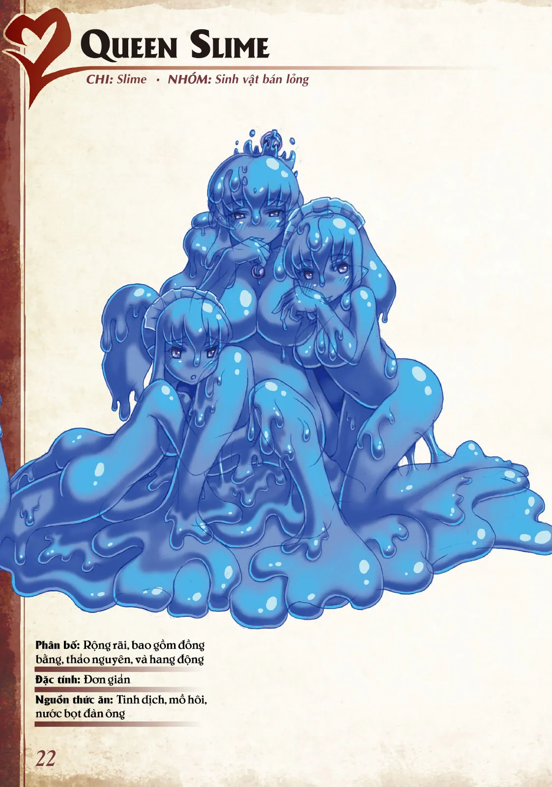 HentaiVN.net - Ảnh 5 - Bách khoa toàn thư Monstergirl [Monster Girl Encyclopedia, Mamono Musume Zukan, 魔物娘図鑑] - 003 - 004 - 005: Slime, Red slime và Queen Slime