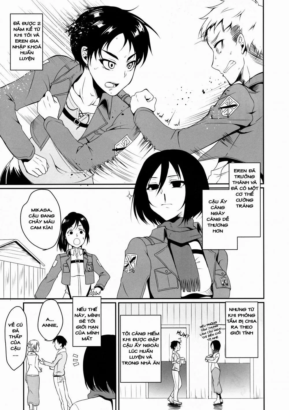 HentaiVN.net - Ảnh 6 - Eren ga Mikasa ni Osowareru Hon (Attack on Titan, Shingeki no Kyojin) - Oneshot