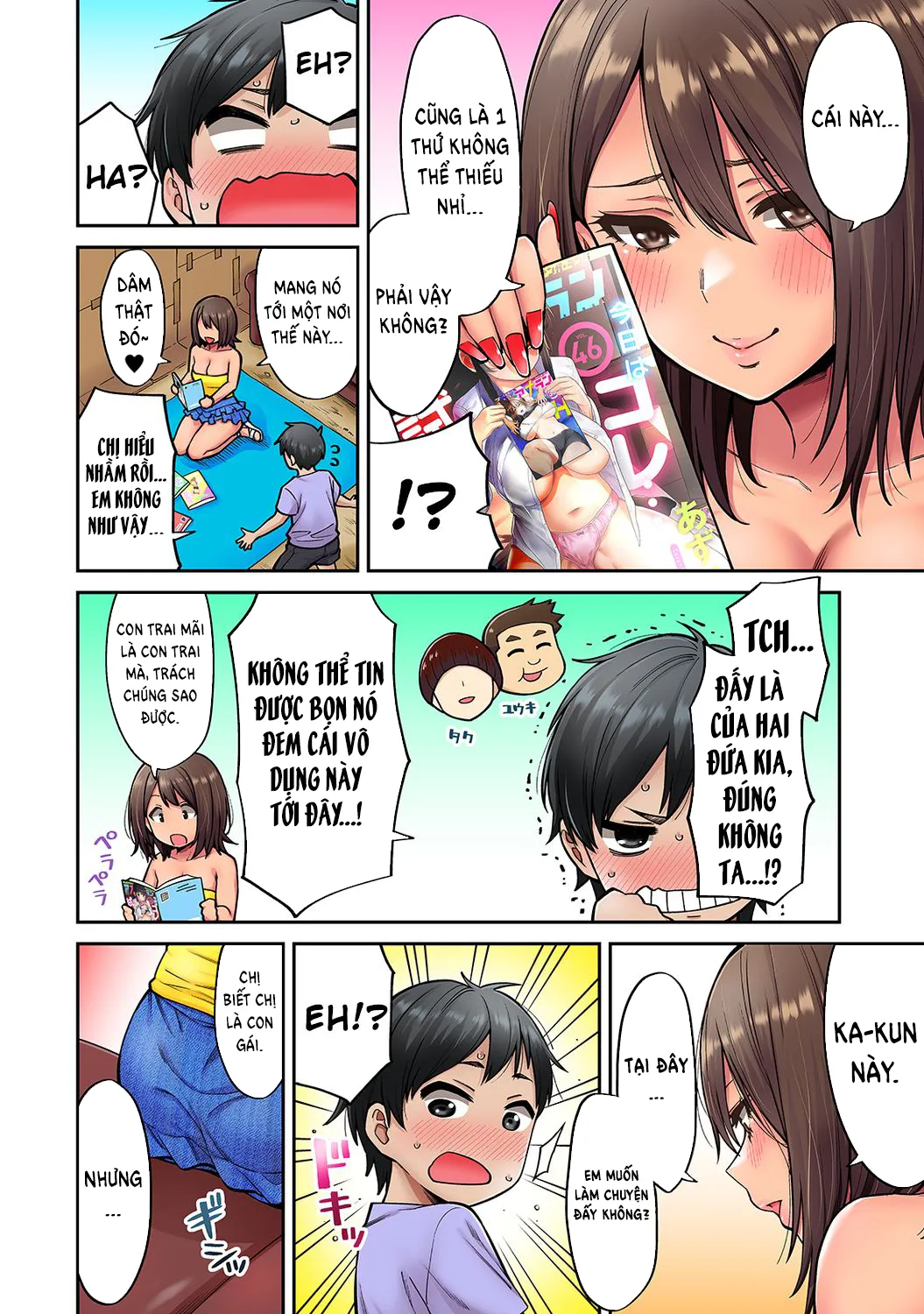 HentaiVN.net - Ảnh 5 - Bà chị tôi mến đã trở về trong bộ dạng gái lai tây [Akogare no Nee-chan ga Gal ni Natte Kaette Kita Natsuyasumi] - Chap 4