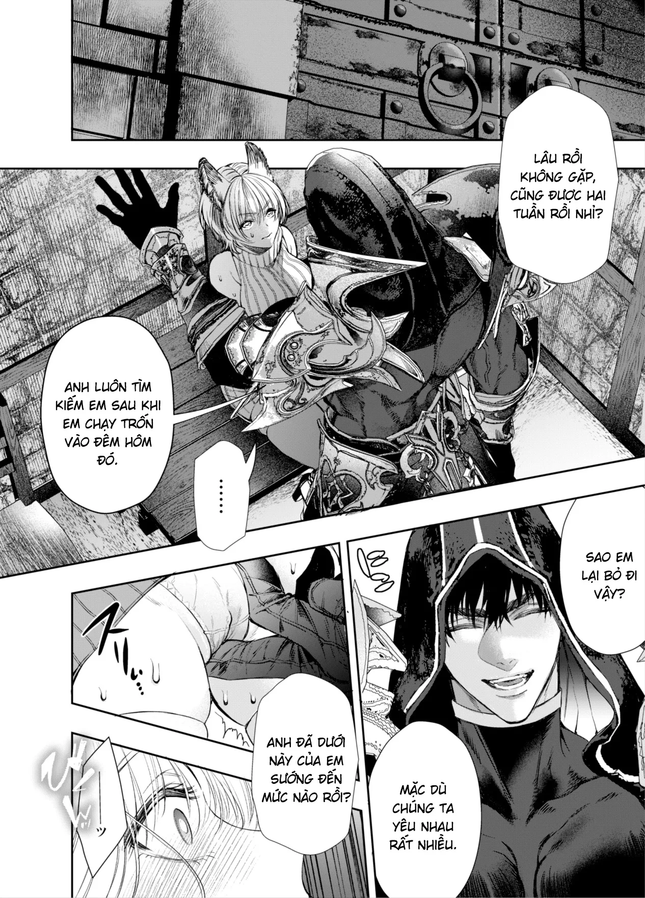 HentaiVN.net - Ảnh 57 - Tôi không thể thoát khỏi kỵ sĩ quàng khăn đỏ nham hiểm - Oneshot