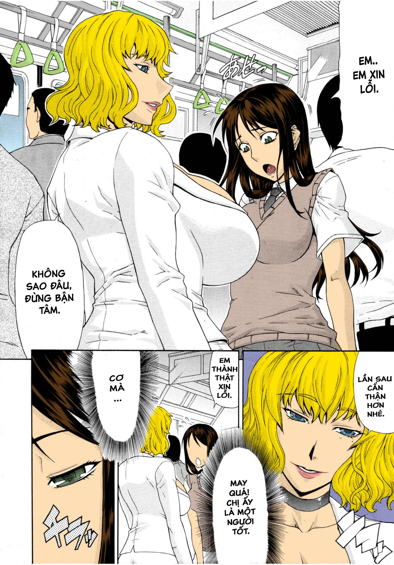 HentaiVN.net - Ảnh 3 - Chuyến Tàu Đông Người [Manin Densha; Crowded Train] - Oneshotto!