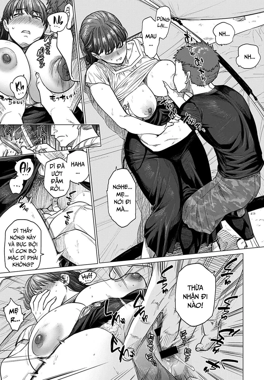 HentaiVN.net - Ảnh 10 - Cắm trại cùng mẹ kế [Saezuri; Chirping] - Oneshot