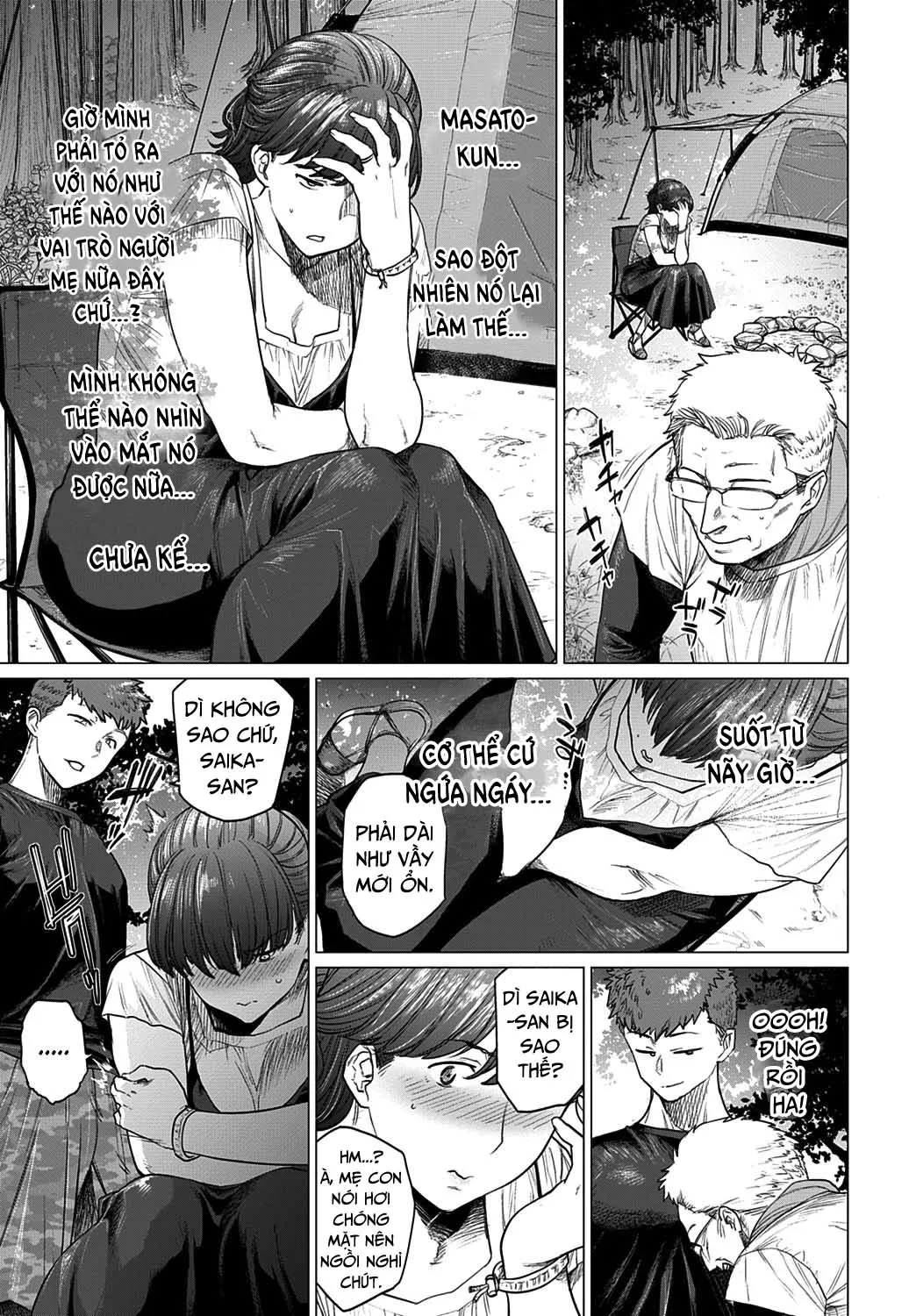 HentaiVN.net - Ảnh 8 - Cắm trại cùng mẹ kế [Saezuri; Chirping] - Oneshot