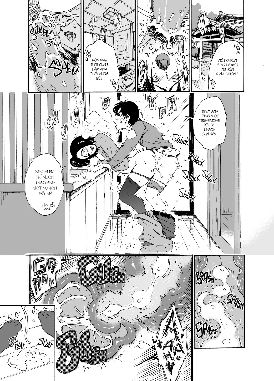 HentaiVN.net - Ảnh 7 - Dùng Con Cá Chà Bặc và Địt Xoa Dịu cô vợ trẻ - Chap 3 - Night at the Hot Springs