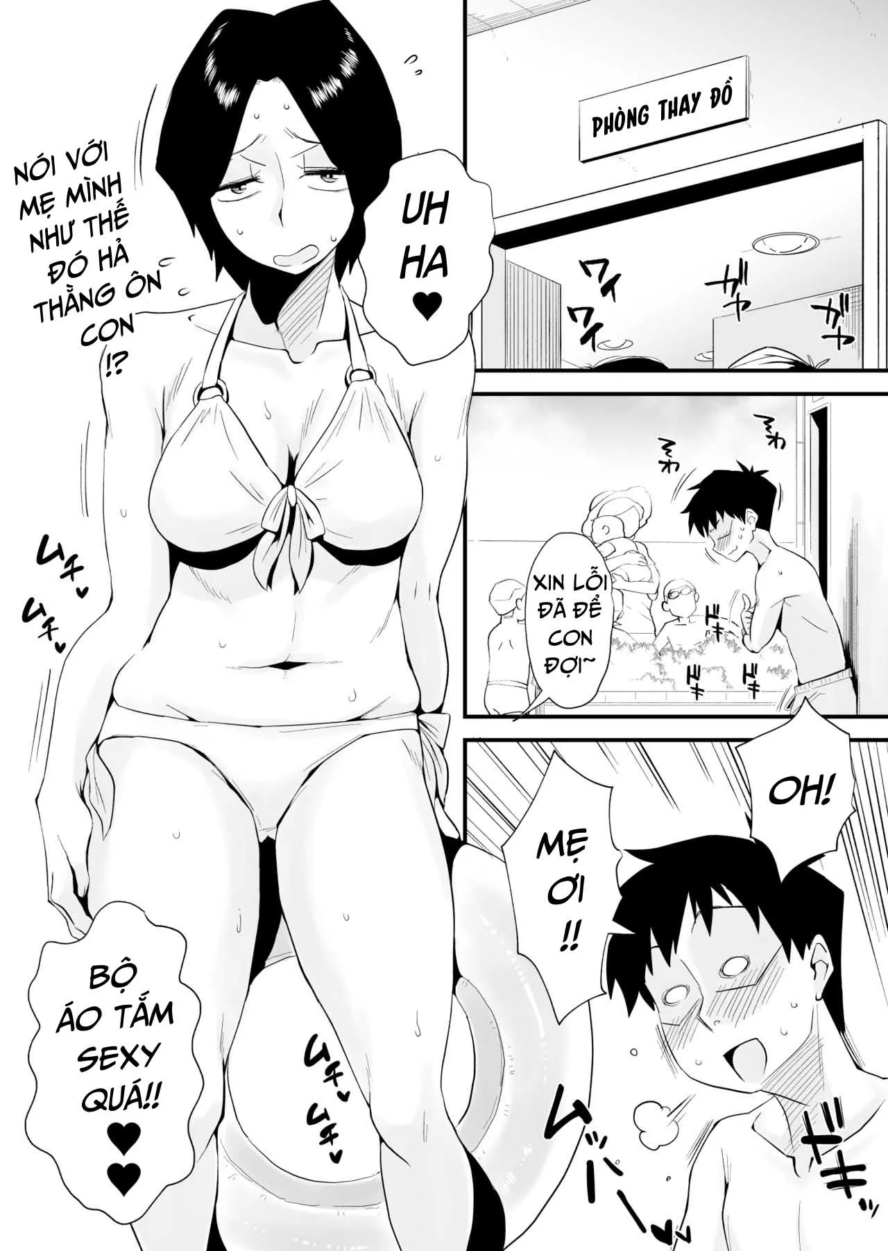 HentaiVN.net - Ảnh 5 - Oh! Mother’s Particulars! [Ano! Okaa-San No Shousai ~Onsen Ryokou Hen~] - Chap 2 - Public Swimming Pool