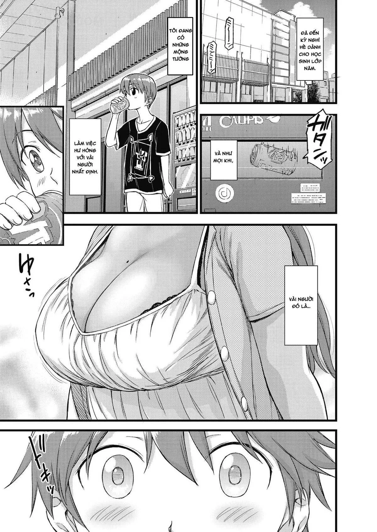 HentaiVN.net - Ảnh 7 - Oppai na Natsuyasumi [The Summer Break of Boobs] - Chap 1