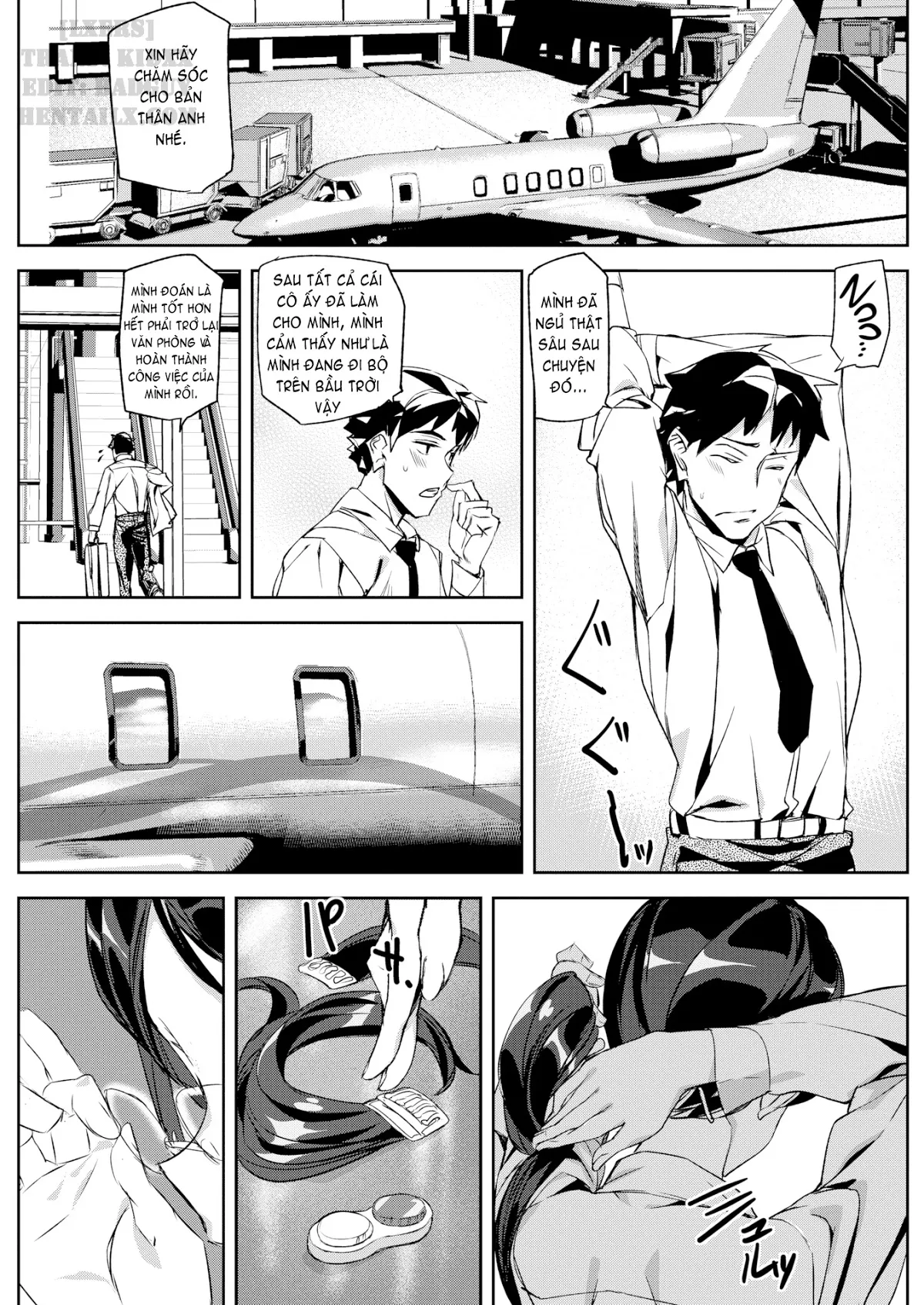HentaiVN.net - Ảnh 18 - Honey Service (Trọn bộ) [SHOW me MATCH!; Bet the Bunny; Minamida Lips Clinic; Relaxation Flight; Precious Memory; Cheers All Right; Mis(s)chief; Misschief; Miss chief; My Alarm Clock; Summer Ride] - Chap 6: Relaxation Flight