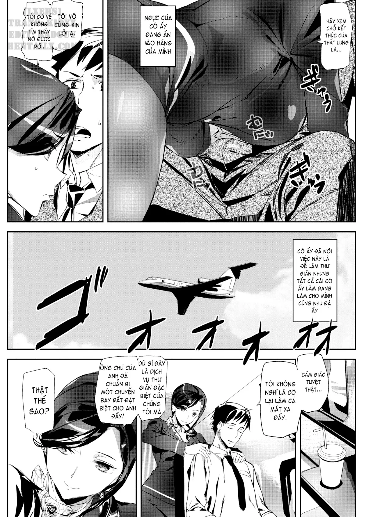 HentaiVN.net - Ảnh 4 - Honey Service (Trọn bộ) [SHOW me MATCH!; Bet the Bunny; Minamida Lips Clinic; Relaxation Flight; Precious Memory; Cheers All Right; Mis(s)chief; Misschief; Miss chief; My Alarm Clock; Summer Ride] - Chap 6: Relaxation Flight