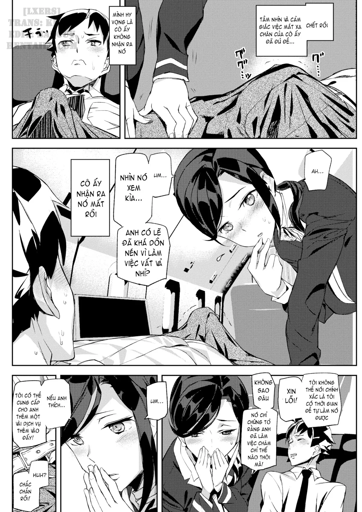 HentaiVN.net - Ảnh 7 - Honey Service (Trọn bộ) [SHOW me MATCH!; Bet the Bunny; Minamida Lips Clinic; Relaxation Flight; Precious Memory; Cheers All Right; Mis(s)chief; Misschief; Miss chief; My Alarm Clock; Summer Ride] - Chap 6: Relaxation Flight
