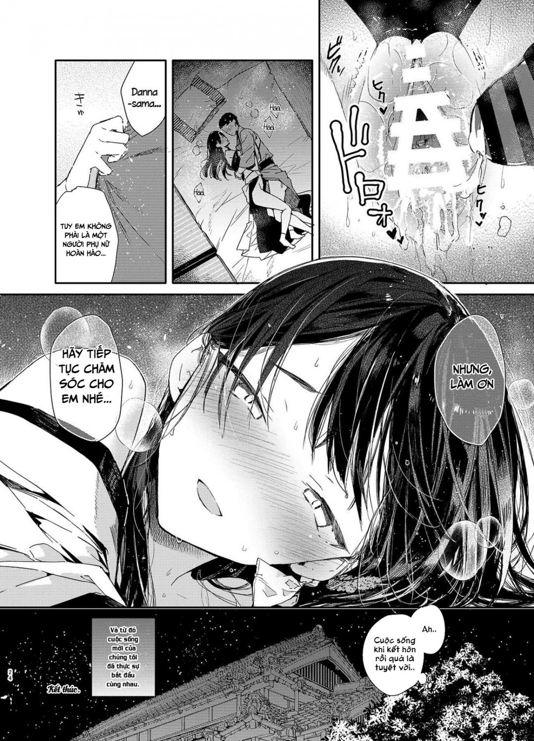 HentaiVN.net - Ảnh 24 - Tâm tình cùng cô vợ dâm đãng trong tà áo kimono [Kitsume na Kimono Niizuma to Kyoukotoba Ecchi] - Oneshot
