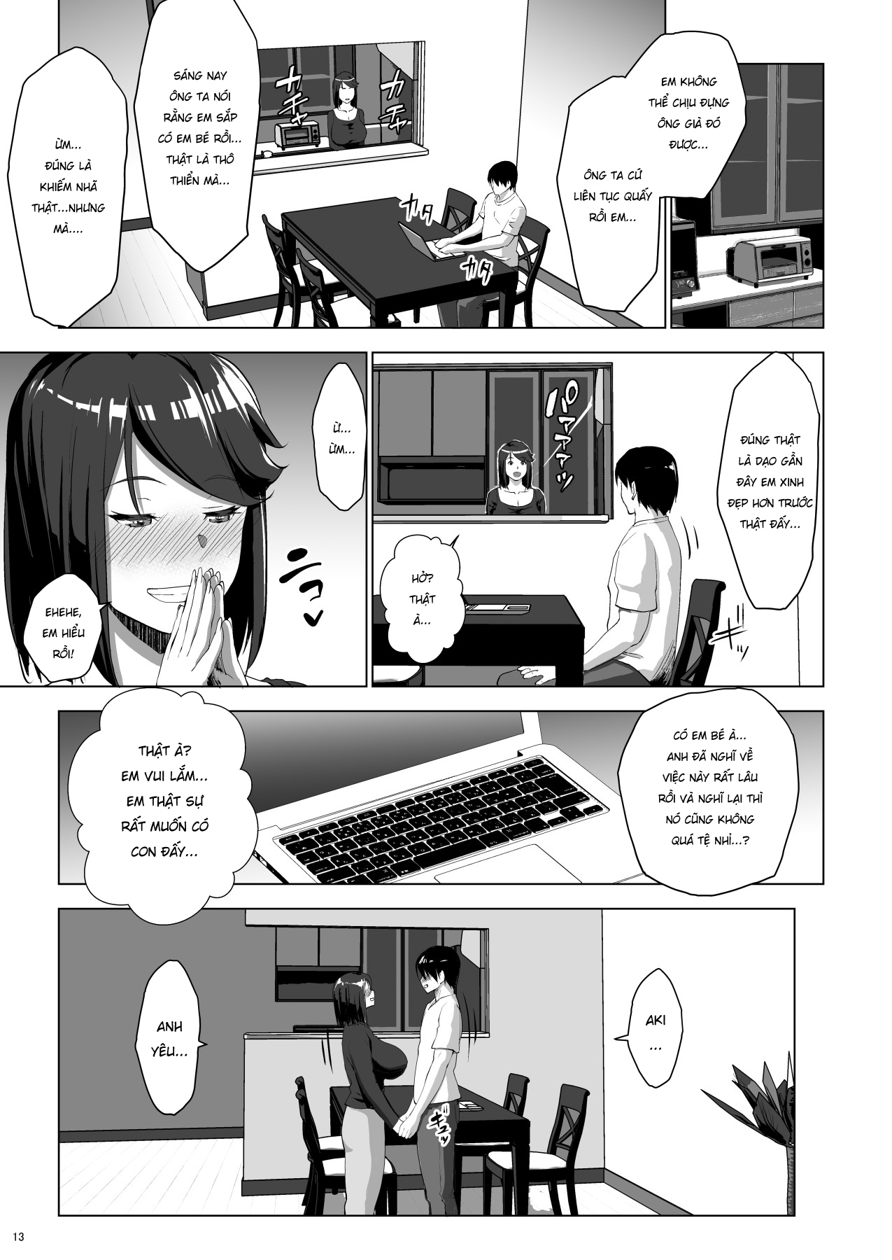 HentaiVN.net - Ảnh 14 - Thôi miên và làm vợ thằng hàng xóm mang thai [Kuchou ni Saimin Kakerarete Ninshin shichaimashita; I Hypnotized A Housewife And Got Her Pregnant] - Oneshot